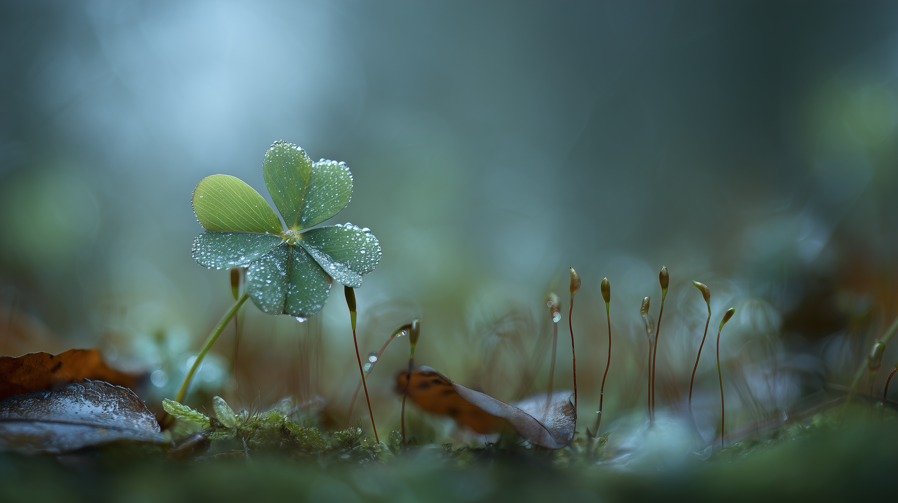 fond d'écran Trèfle à quatre feuilles 2560x1080 téléchargement gratuit
