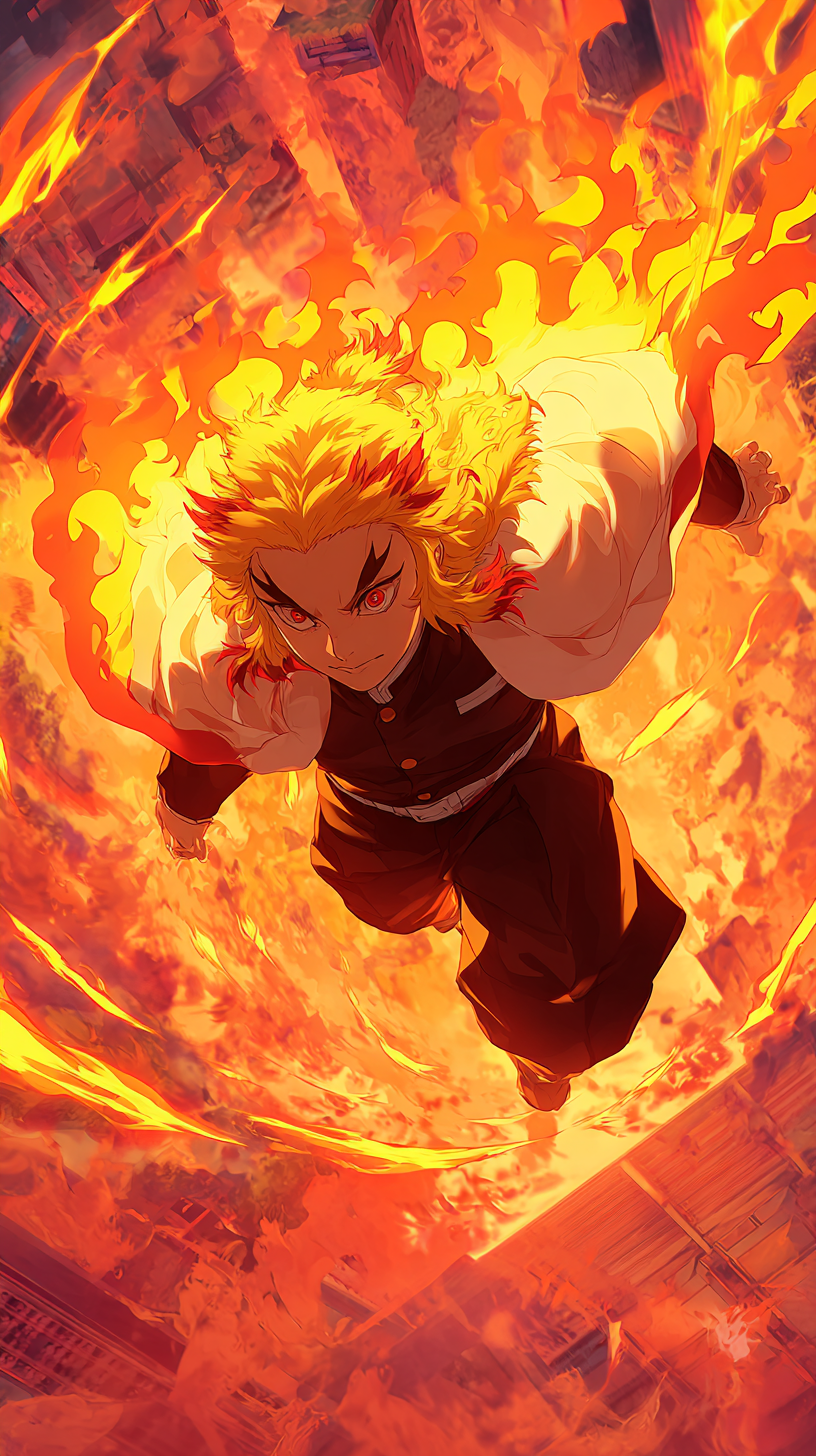 fond d'écran Rengoku Kyoujurou iphone 16 pro gratuit
