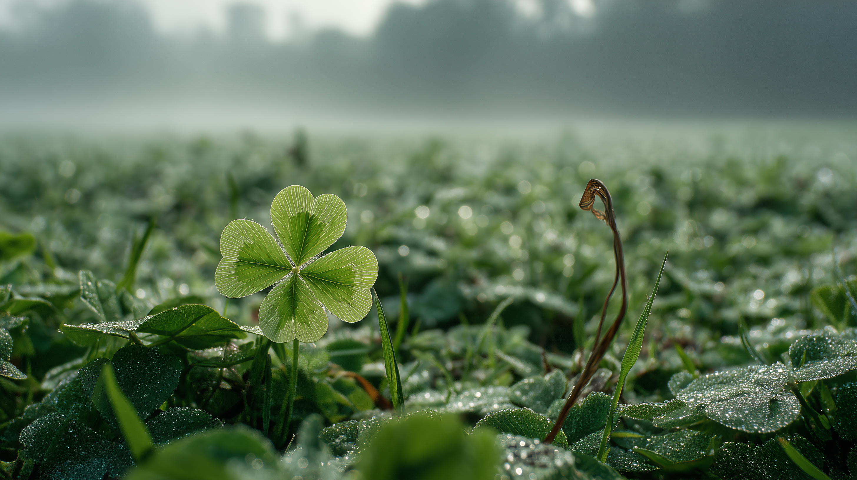 fond d'écran Trèfle à quatre feuilles 2560x1080 téléchargement gratuit