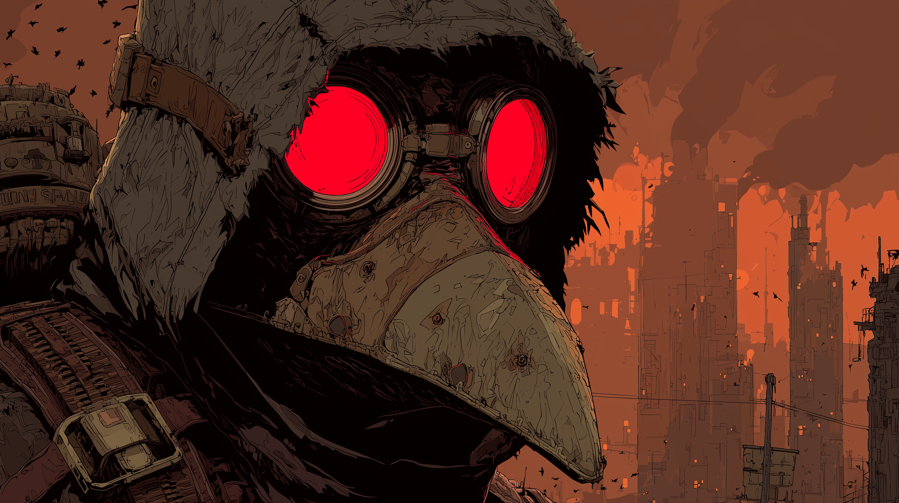 fond d'écran Plague doctor 16:9 4k téléchargement gratuit