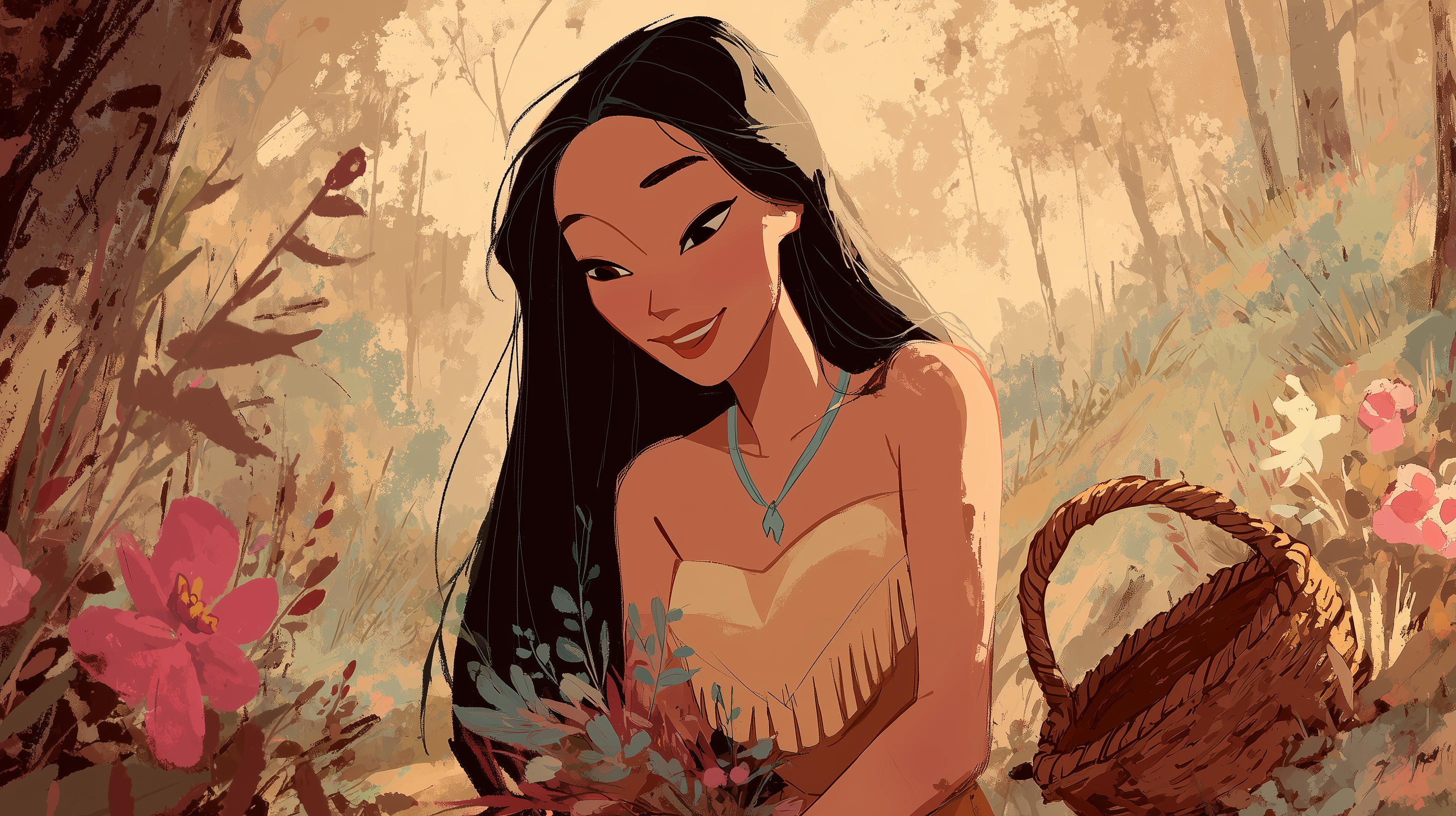 fond d'écran Pocahontas pc 4k 1920x1080 téléchargement gratuit