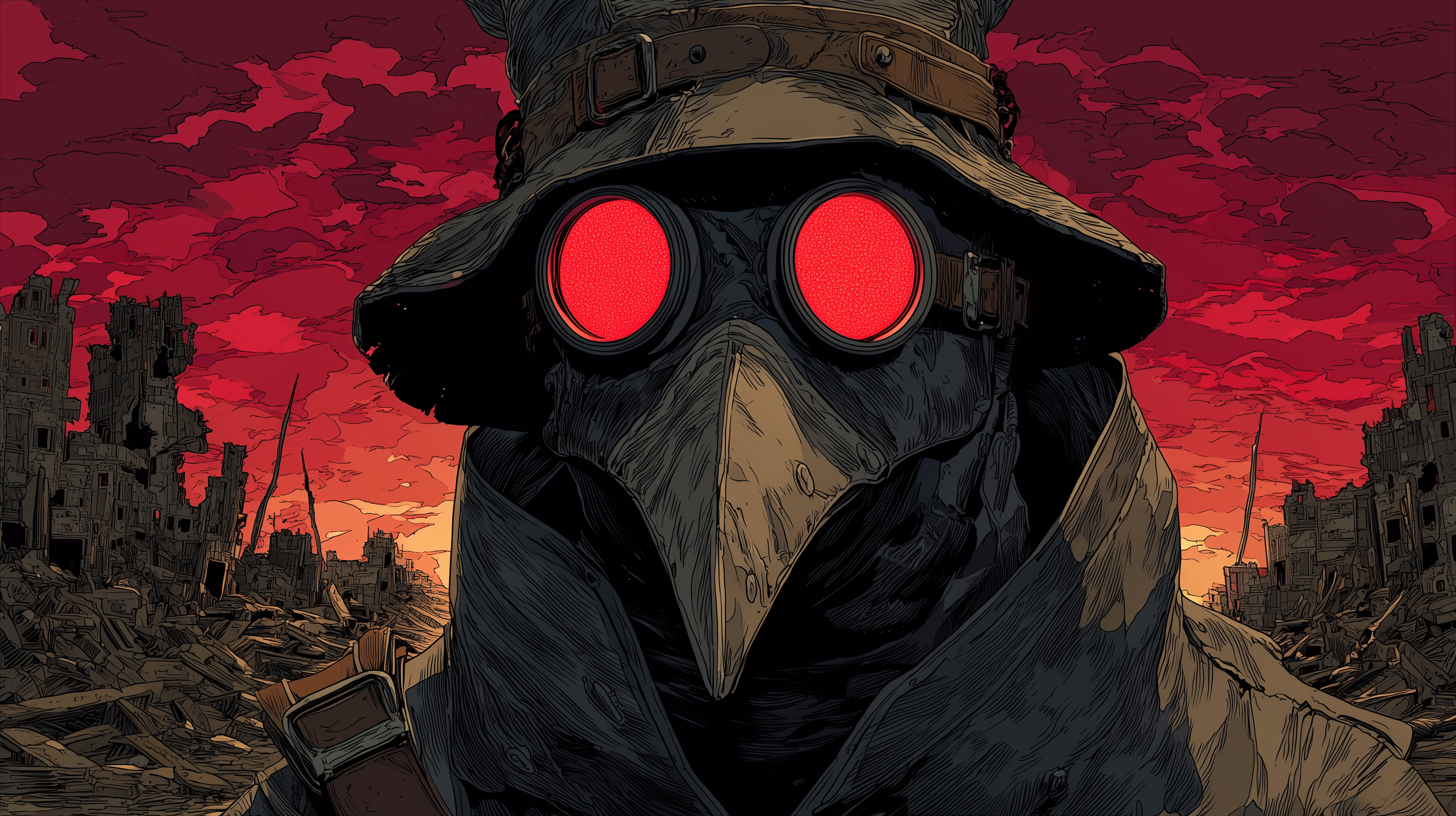 fond d'écran Plague doctor 5120x1440 téléchargement gratuit