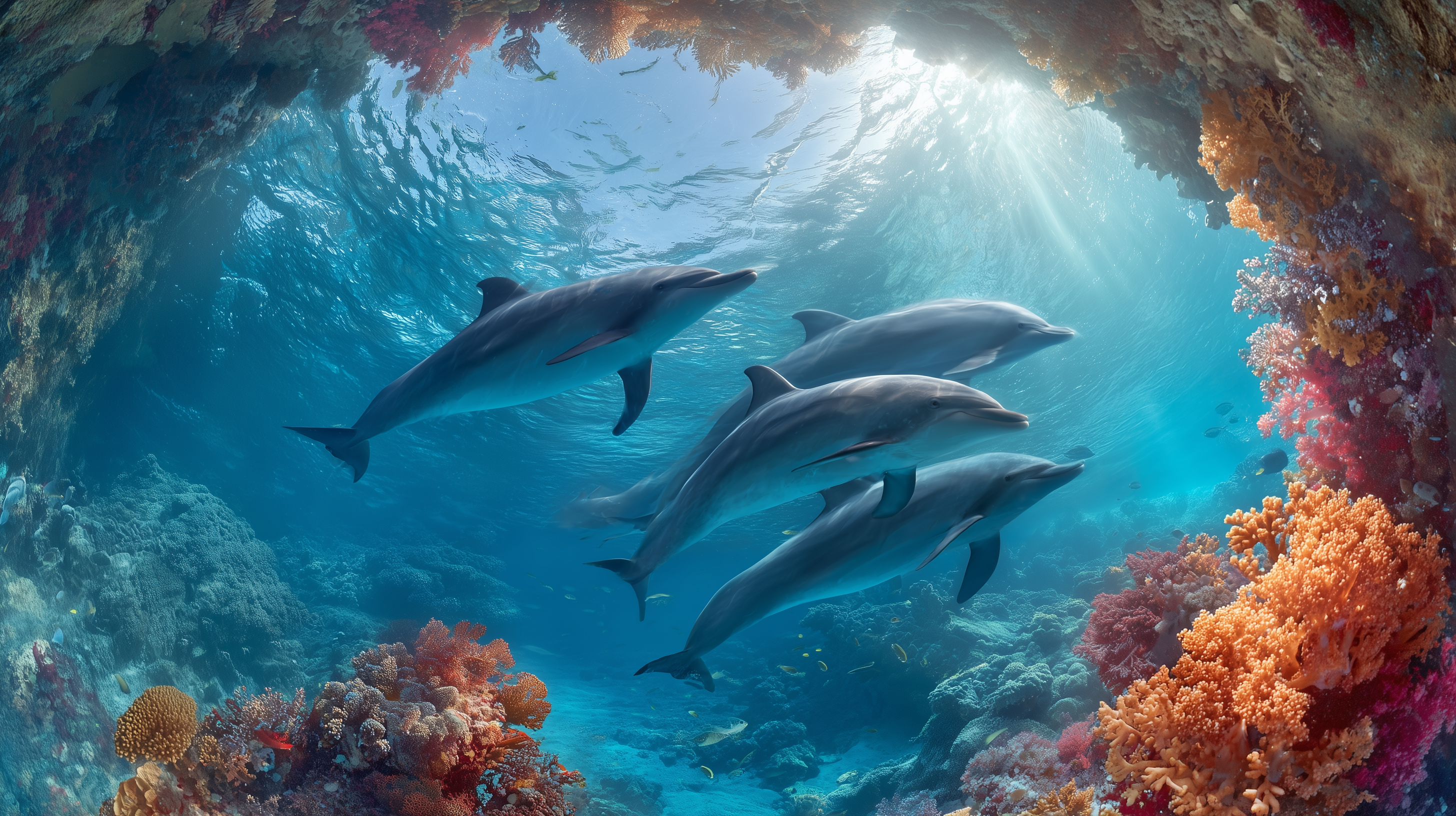 fond d'écran Dauphin 2560x1440 téléchargement gratuit