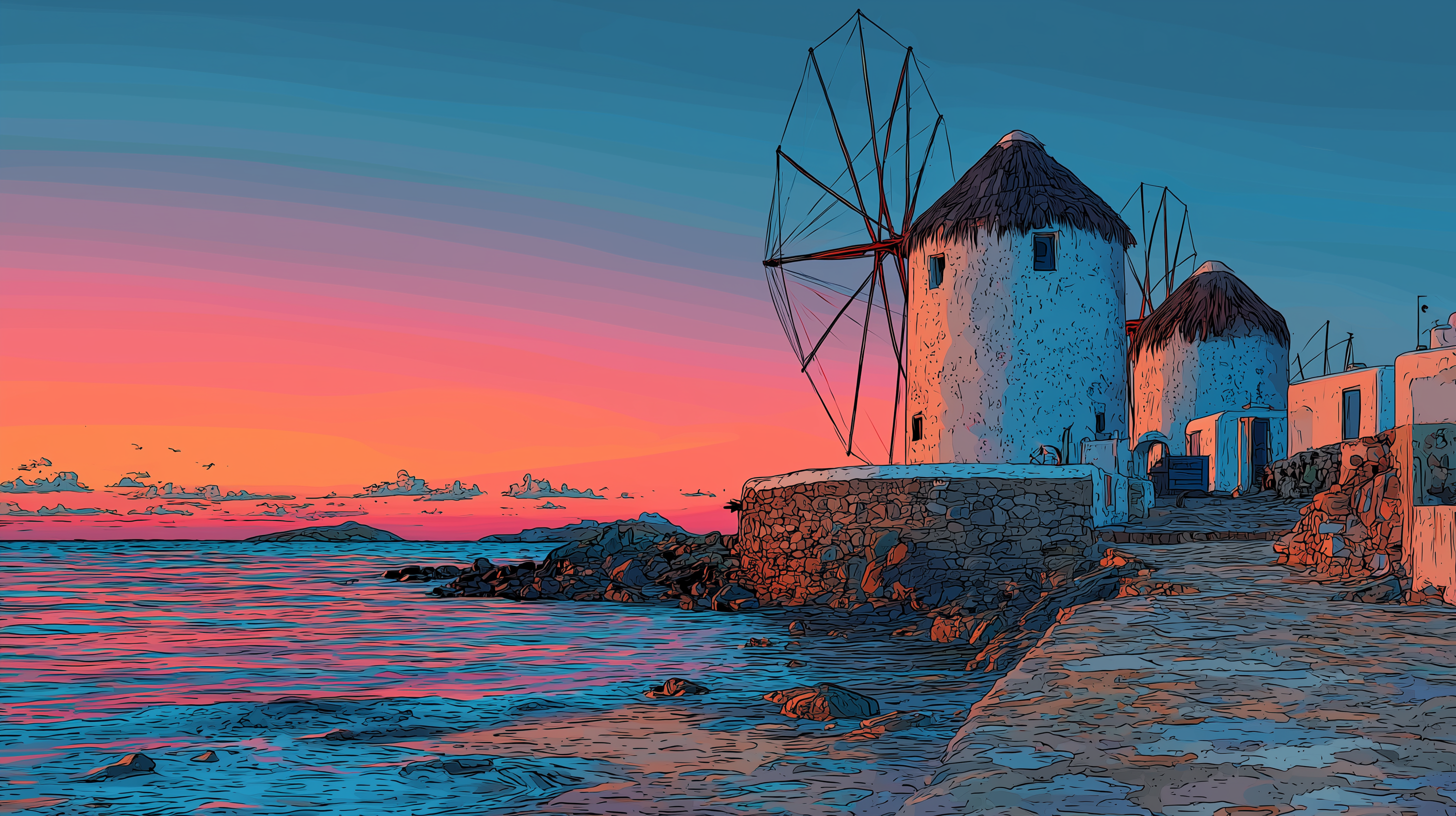 fond d'écran Moulin à vent 16:9 hd téléchargement gratuit