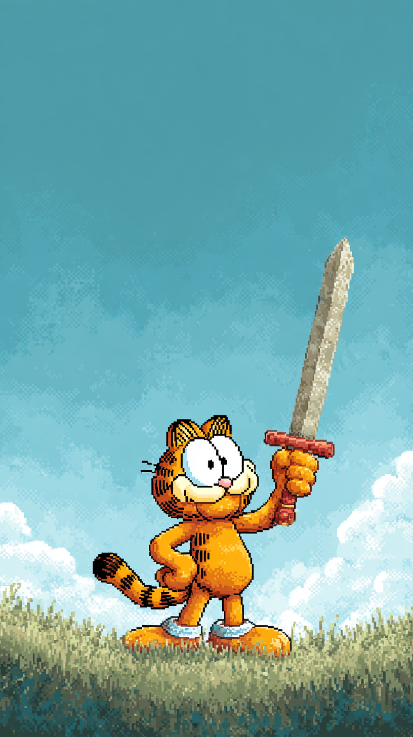 fond d'écran Garfield iphone 15 pro max 4k télécharger gratuit