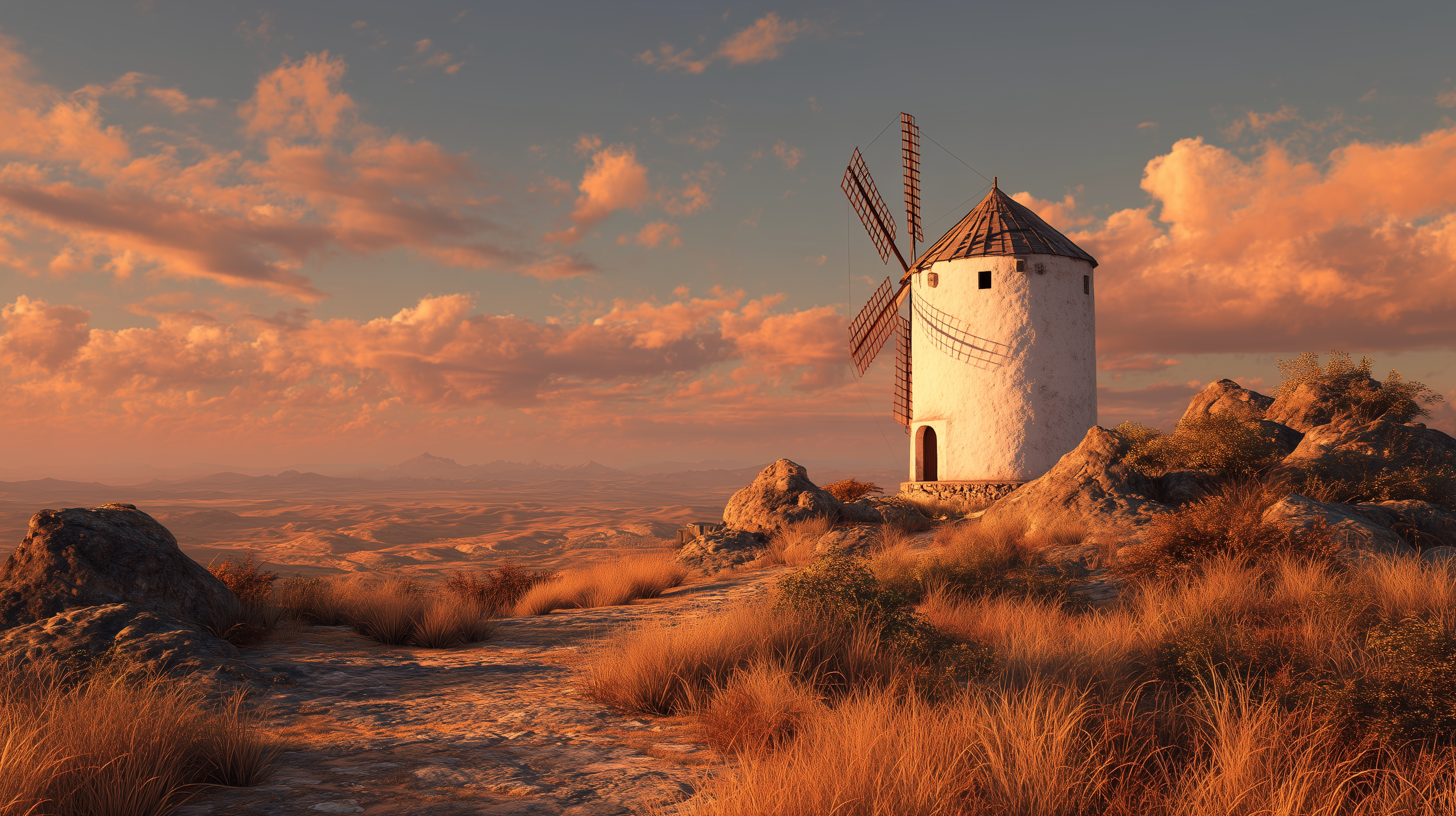 fond d'écran Moulin à vent pc 1920x1080 4k téléchargement gratuit