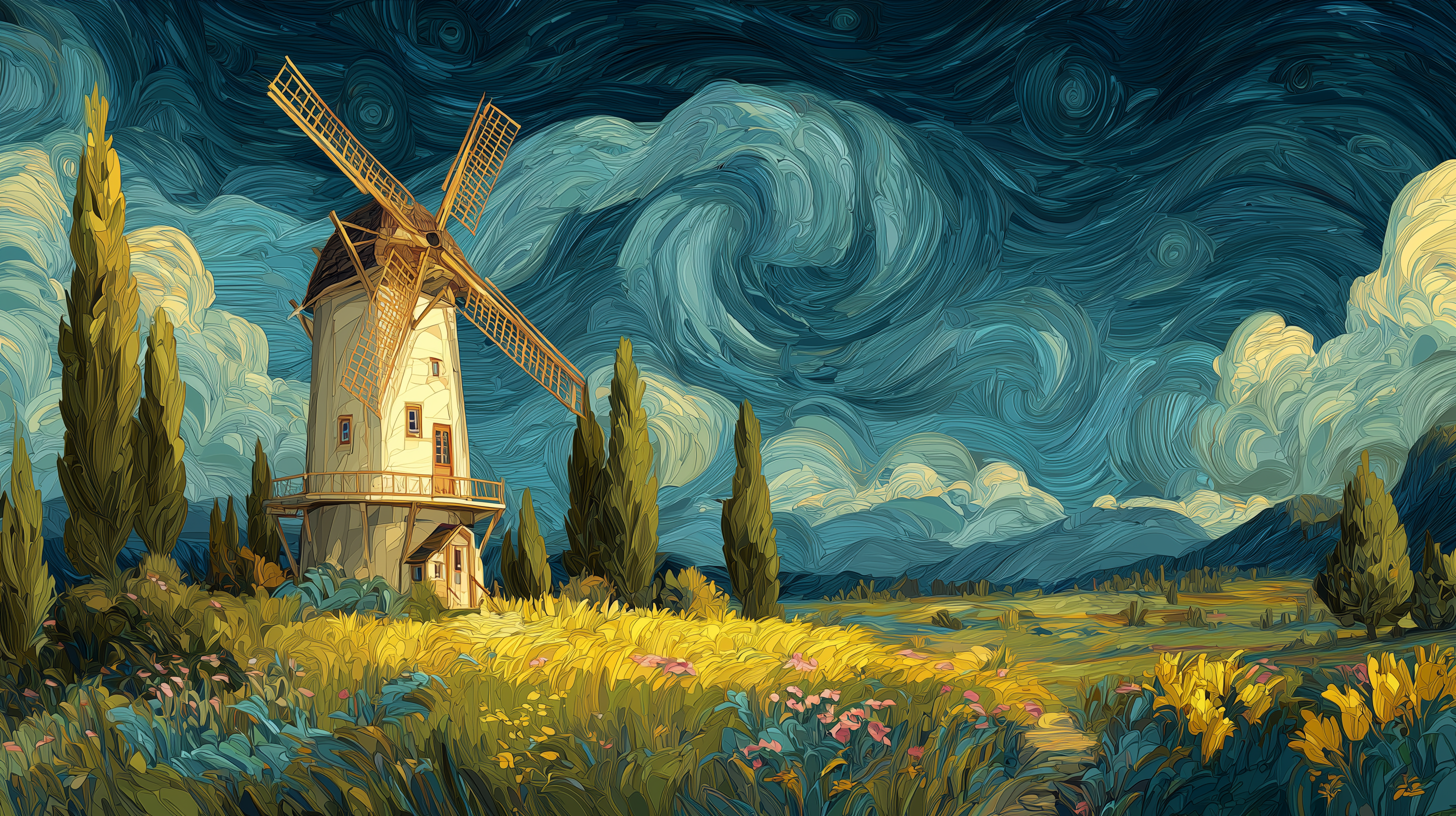 fond d'écran Moulin à vent windows 10 1920x1080 téléchargement gratuit