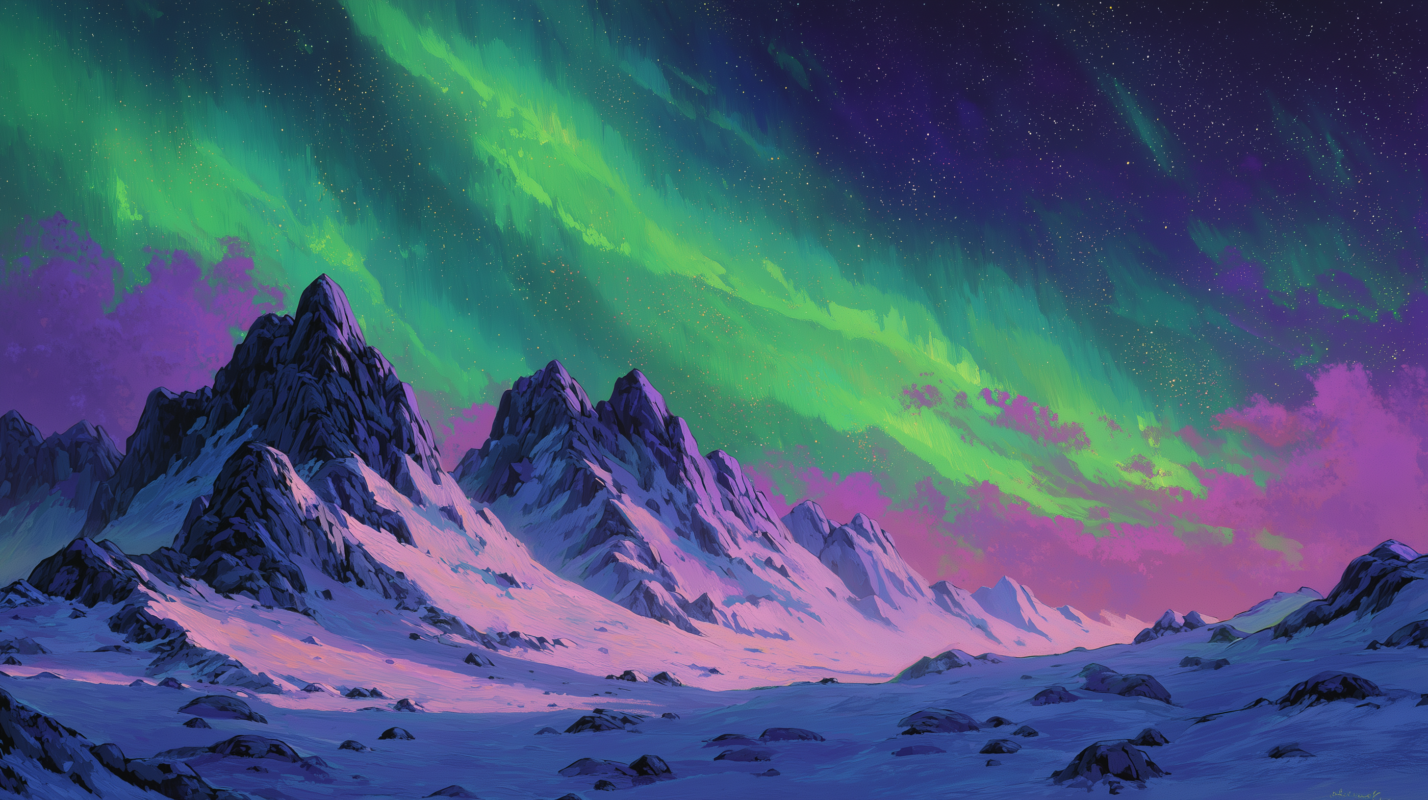 fond d'écran Aurore polaire ultrawide 2560x1080 téléchargement gratuit