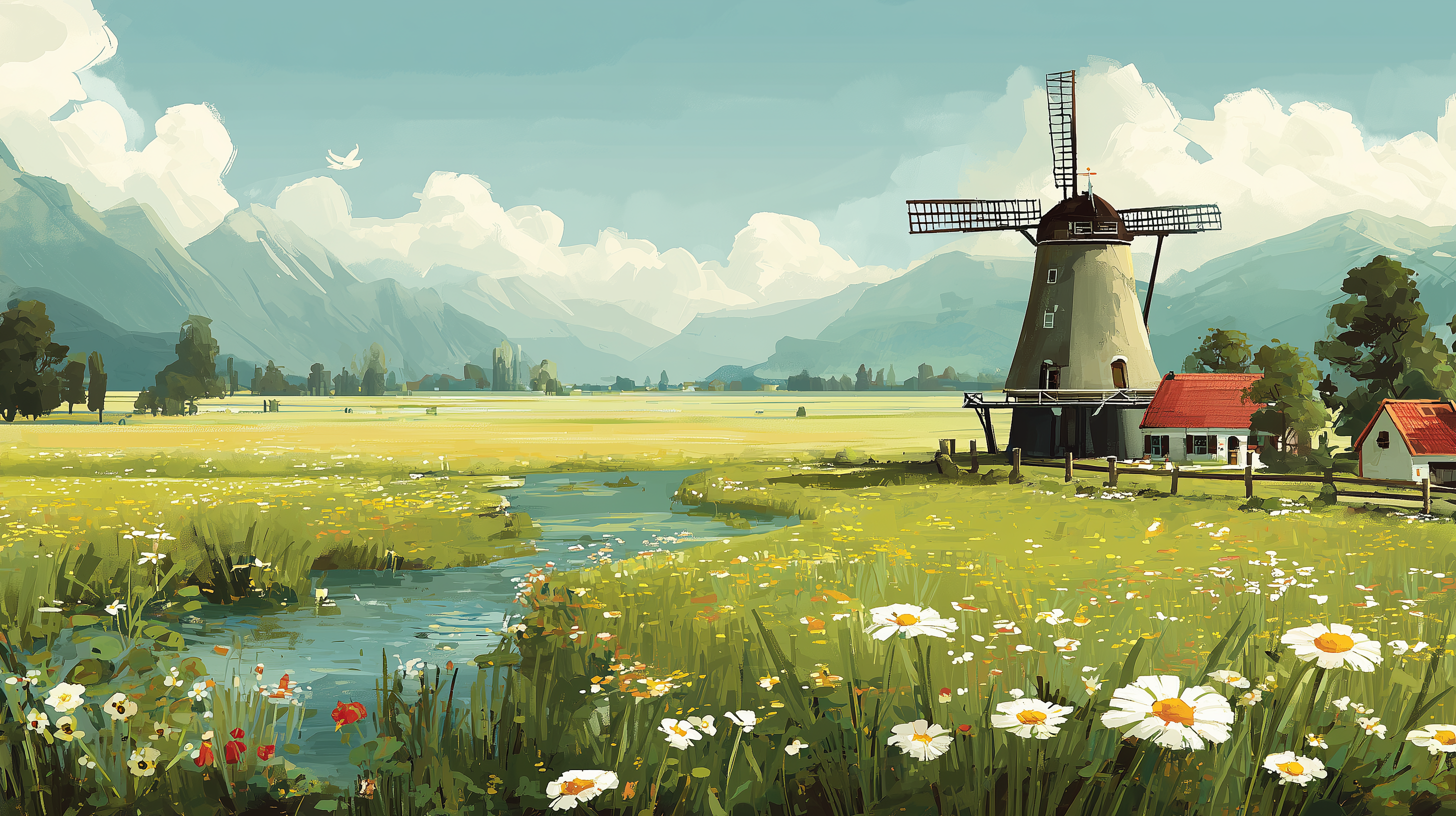 fond d'écran Moulin à vent windows xp téléchargement gratuit