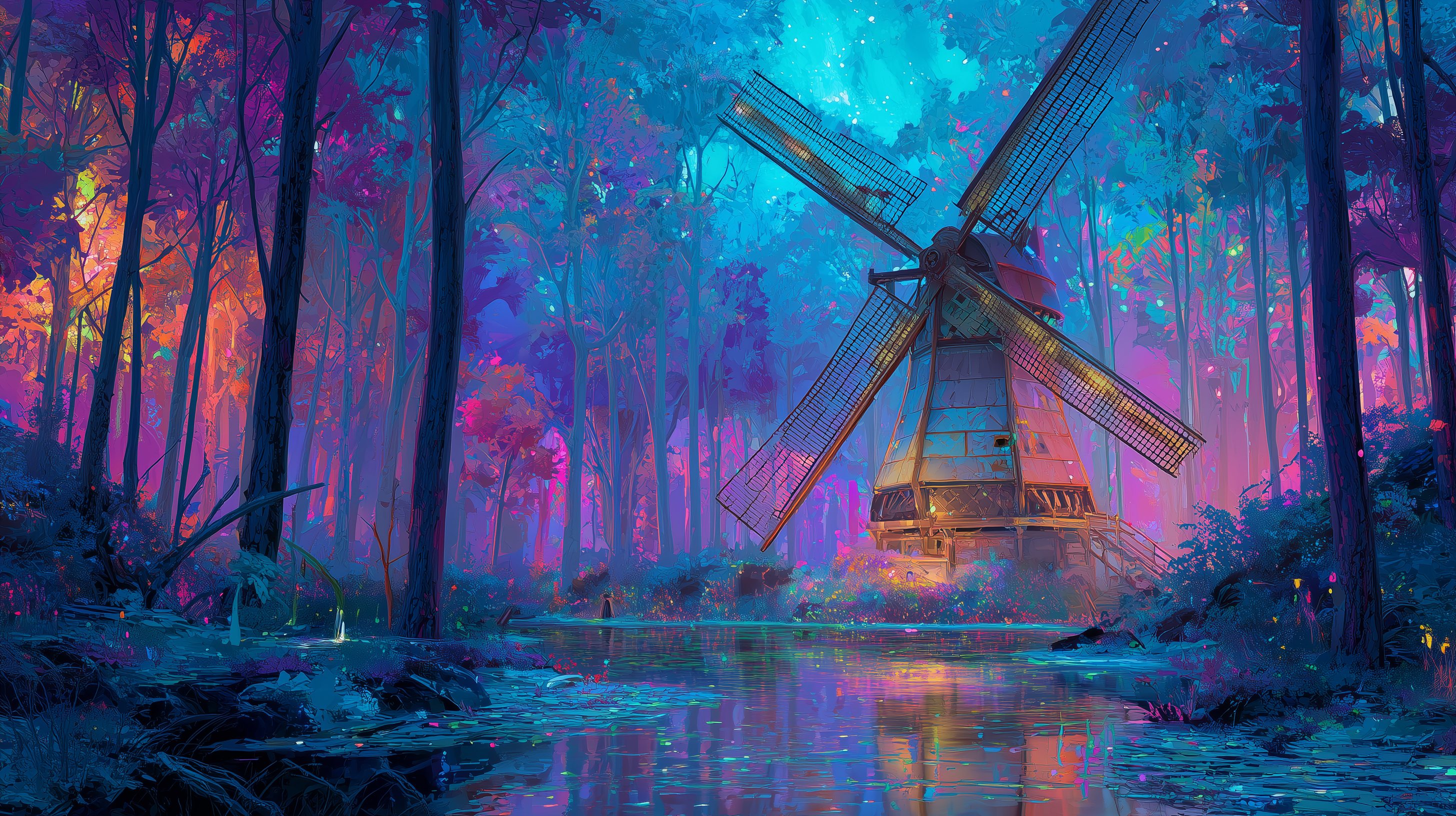 fond d'écran Moulin à vent 8k téléchargement gratuit