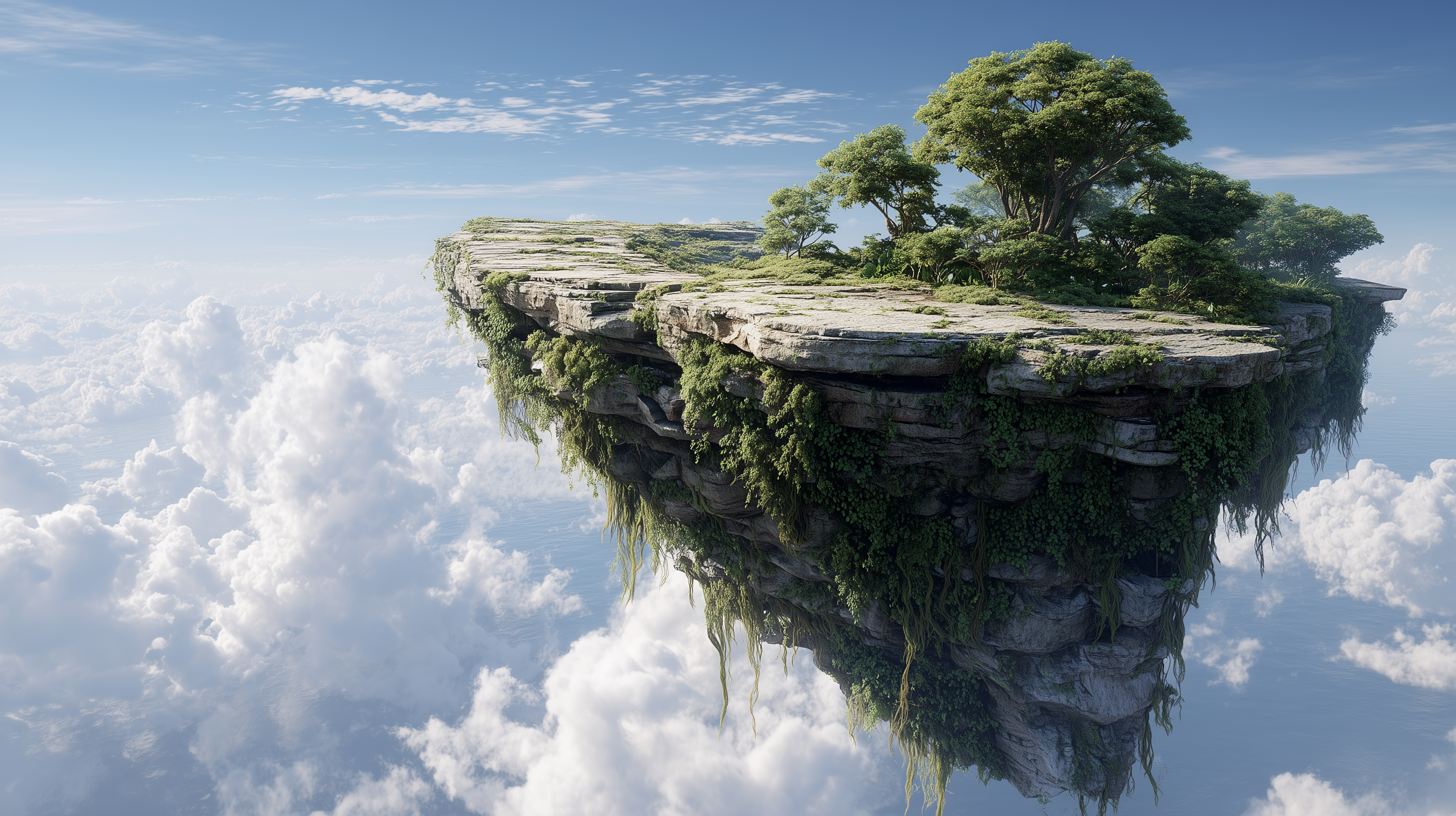 fond d'écran île volante 4k mac téléchargement gratuit