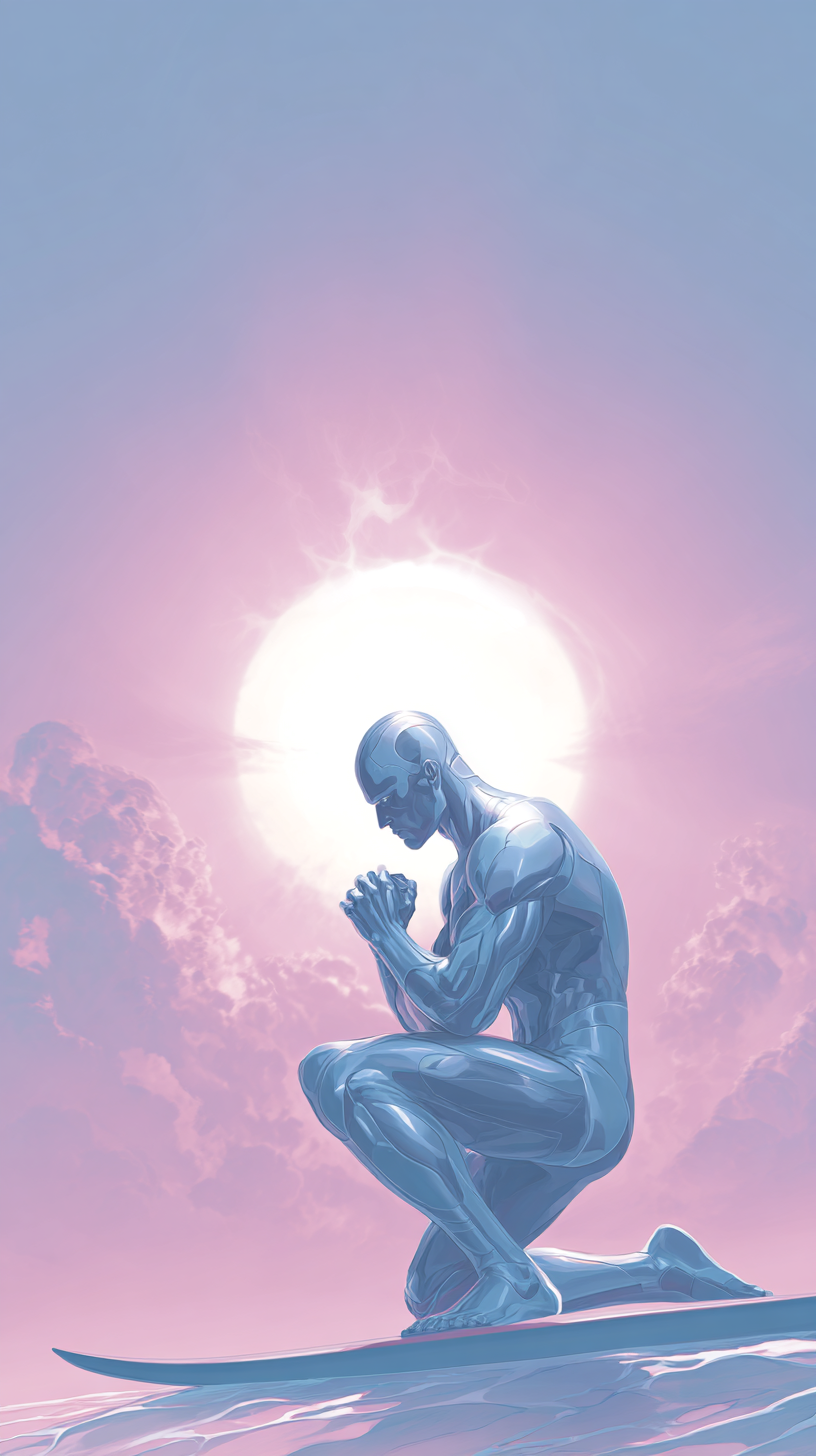 fond d'écran Silver Surfer iphone 16 plus gratuit