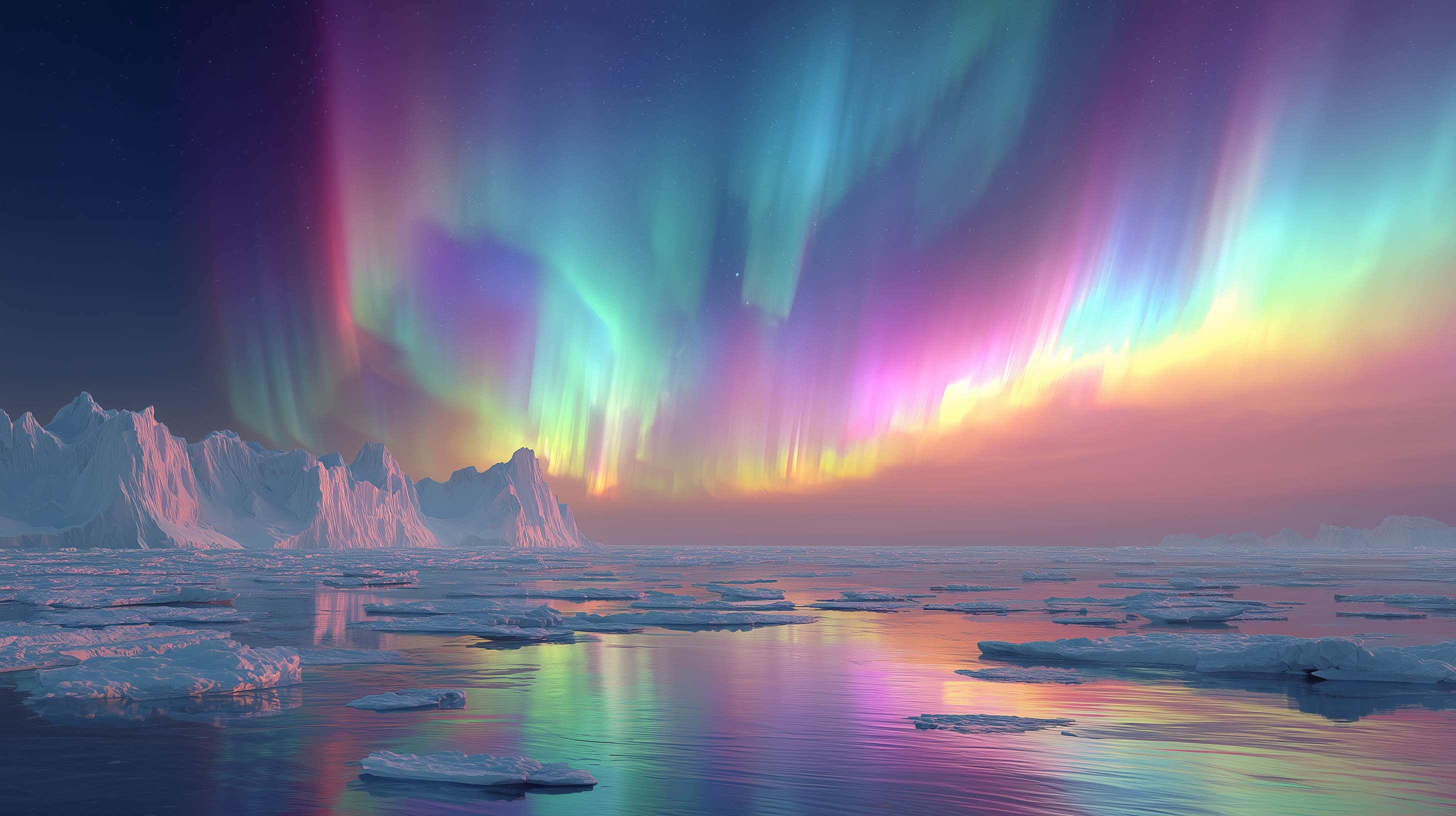 fond d'écran Aurore polaire ultrawide 3440x1440 téléchargement gratuit