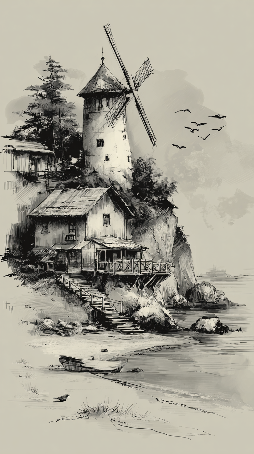 fond d'écran Moulin à vent iphone 16 télécharger gratuit