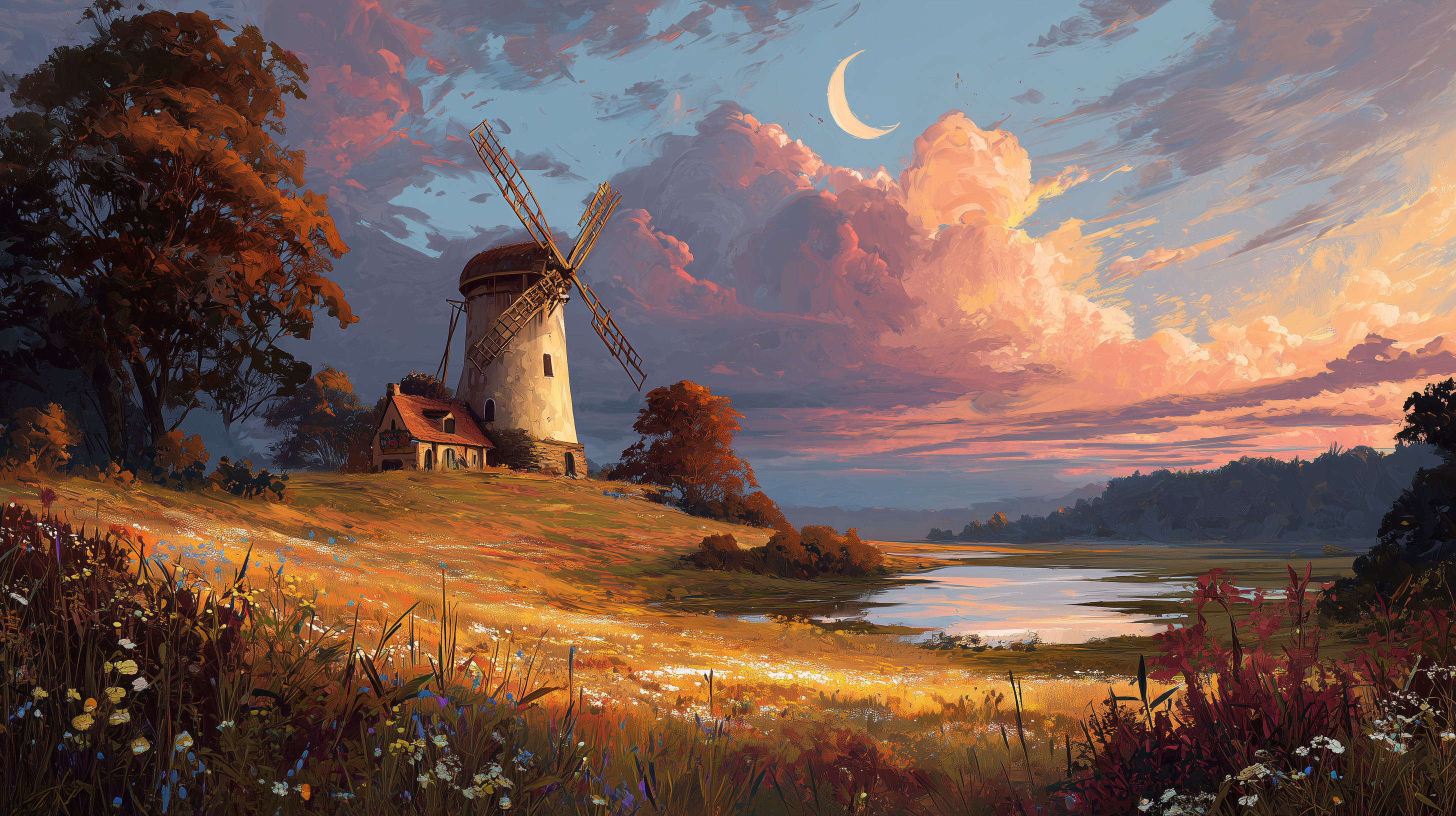 fond d'écran Moulin à vent dell téléchargement gratuit