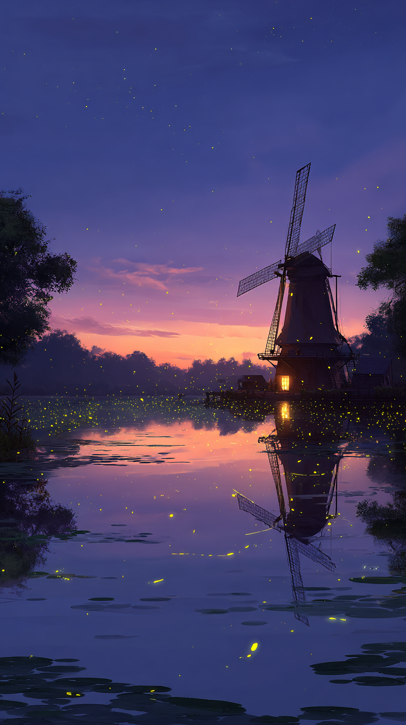 fond d'écran Moulin à vent iphone 16 télécharger gratuit