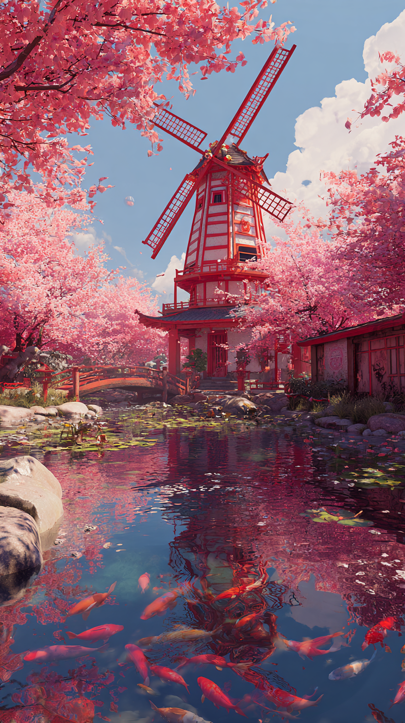 fond d'écran Moulin à vent iphone ios gratuit