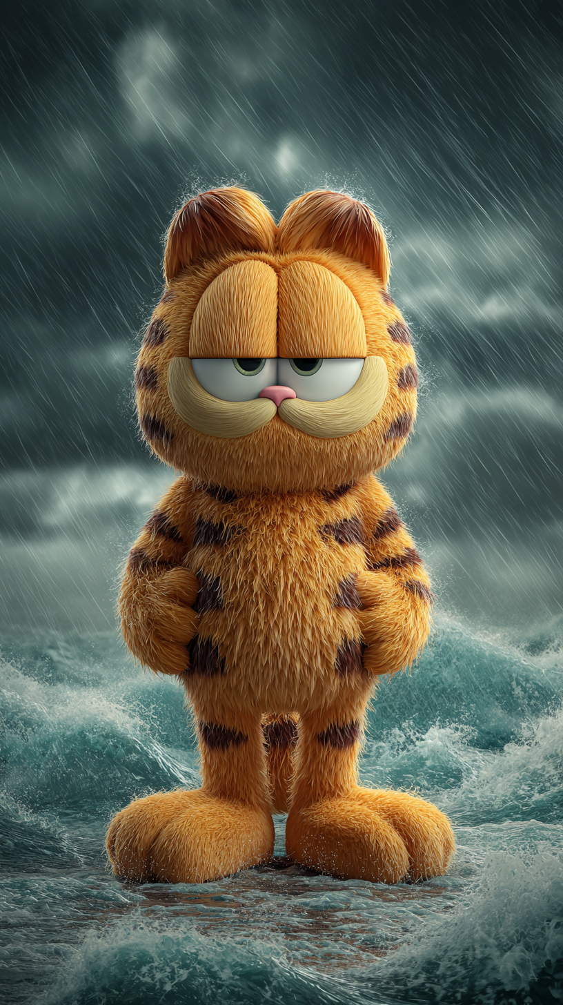 fond d'écran Garfield iphone 15 pro max 4k télécharger gratuit