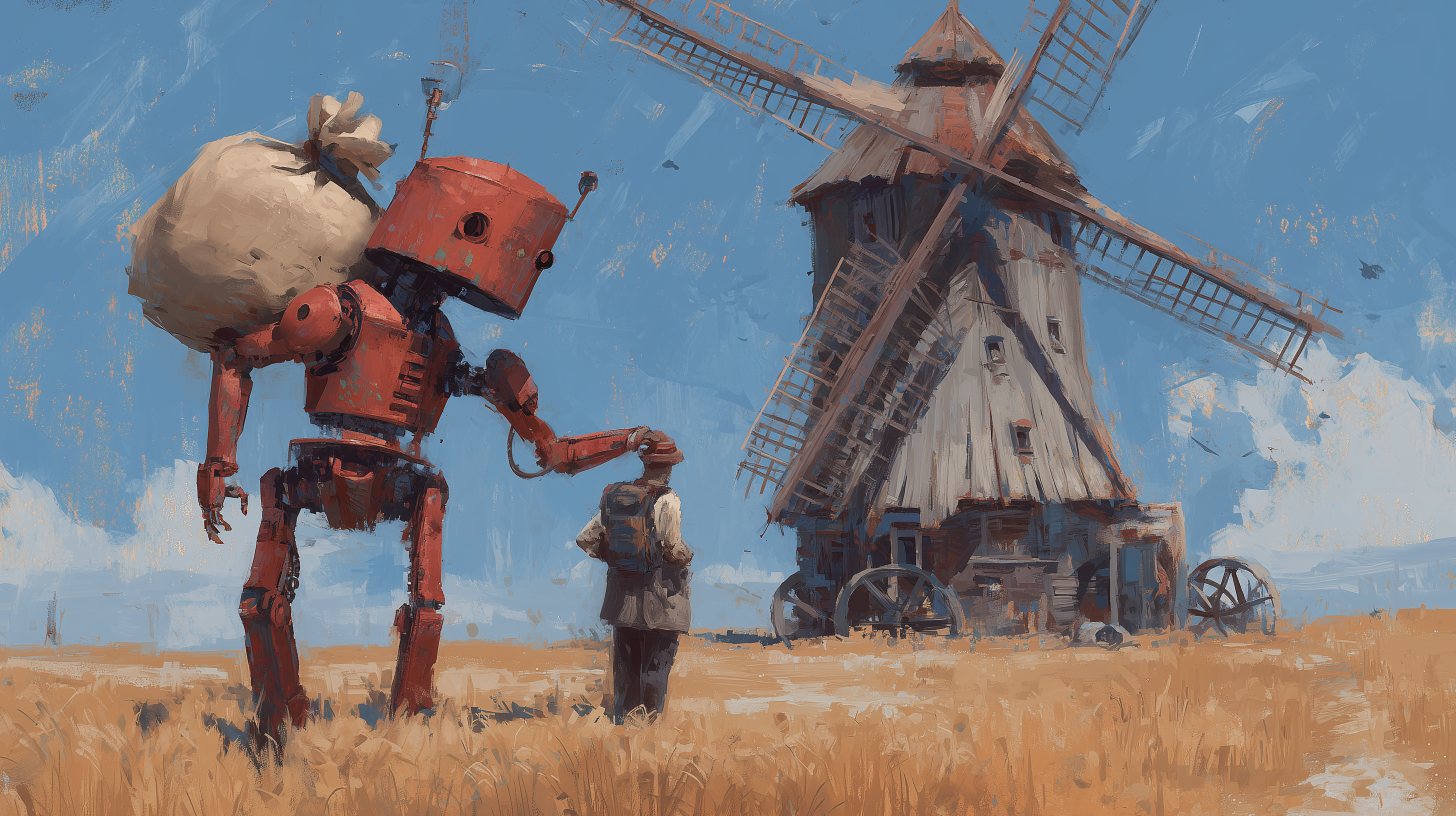 fond d'écran Moulin à vent 3840x1080 téléchargement gratuit