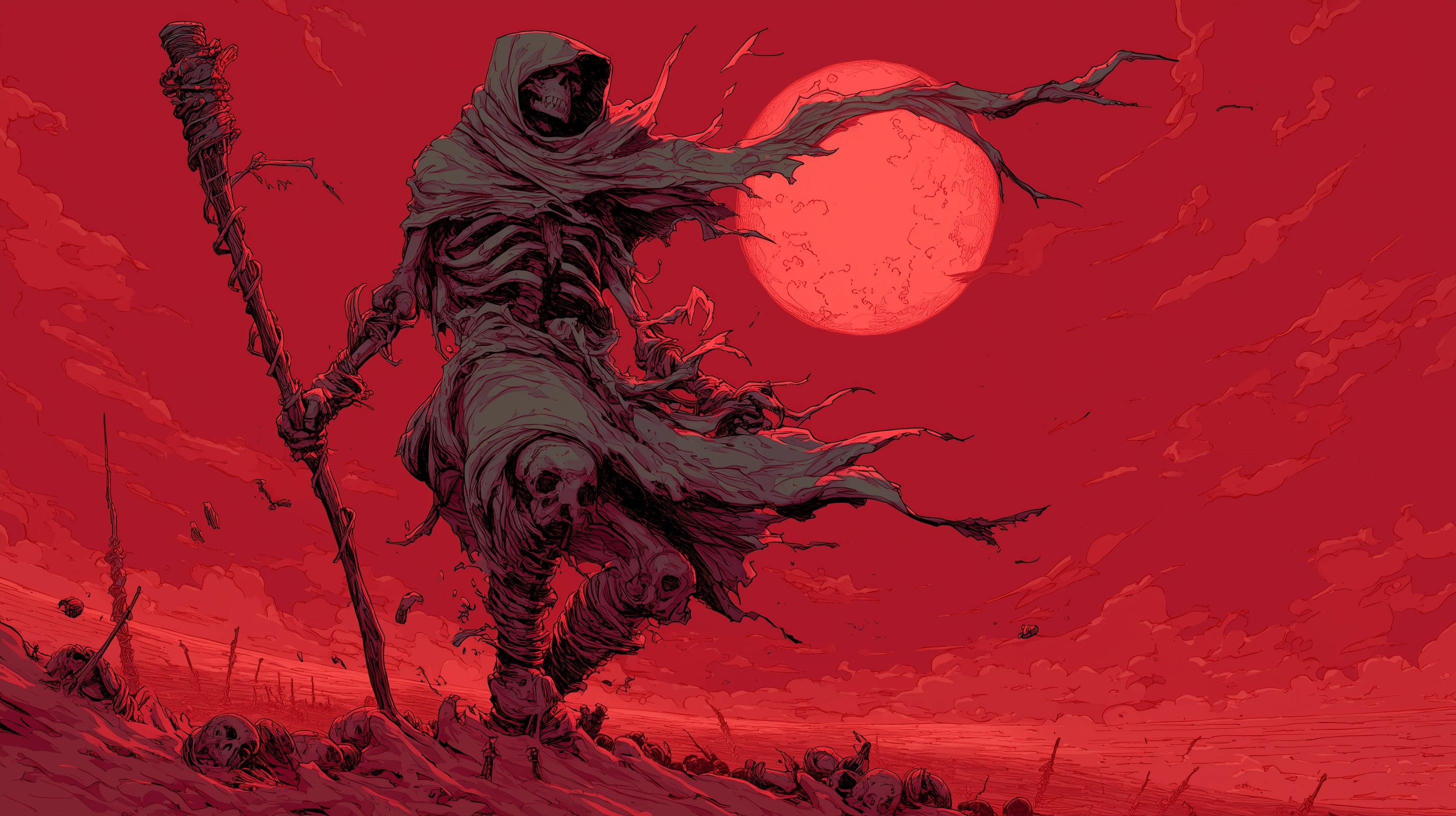 fond d'écran Squelette 3840 x 1080 téléchargement gratuit