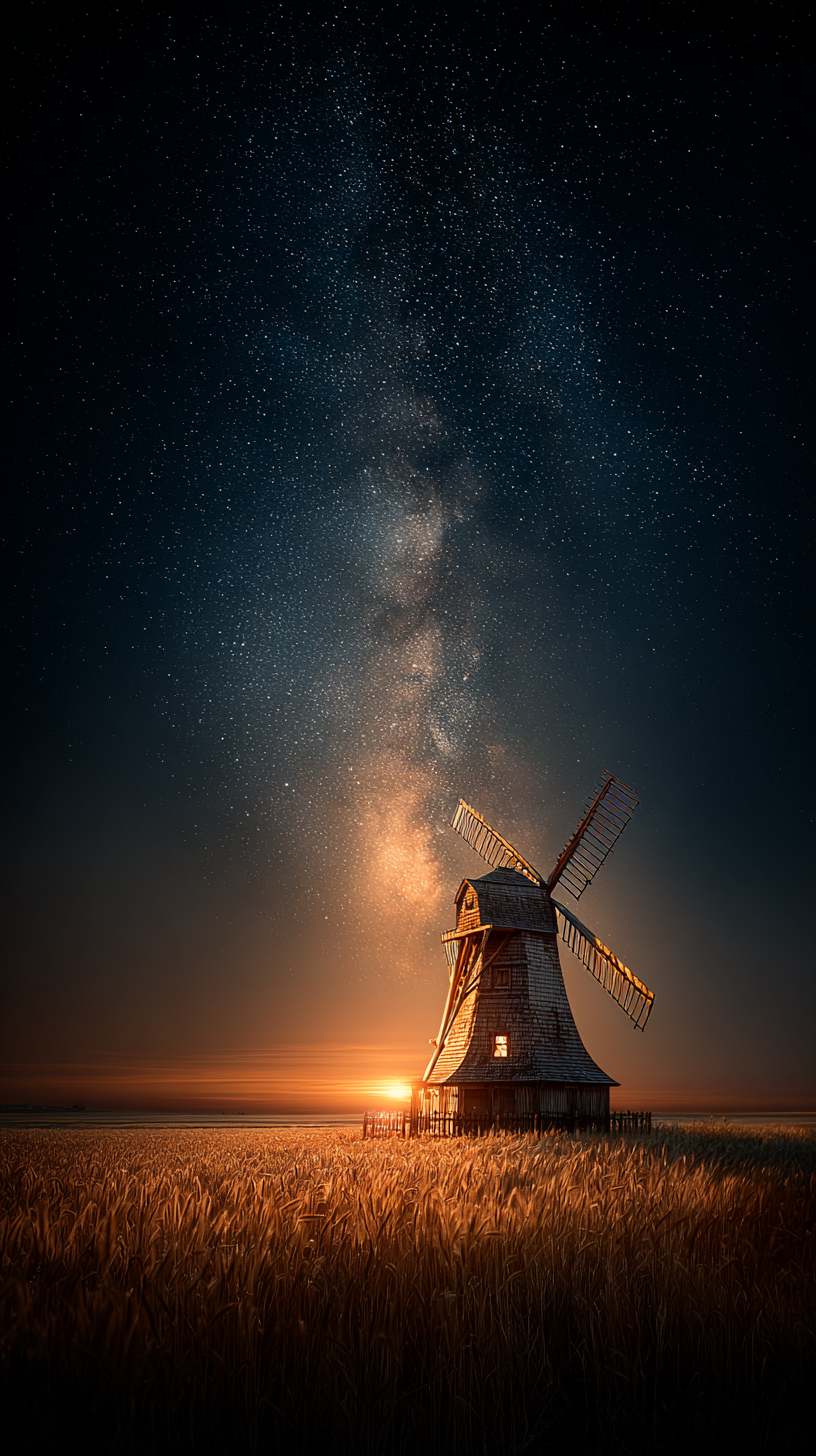 fond d'écran Moulin à vent téléphone Realme gratuit