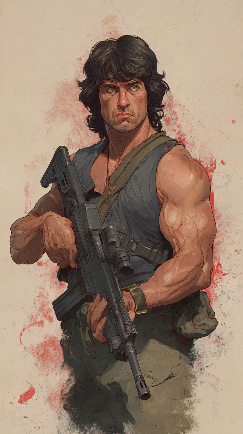 fond d'écran John Rambo iphone 16e gratuit
