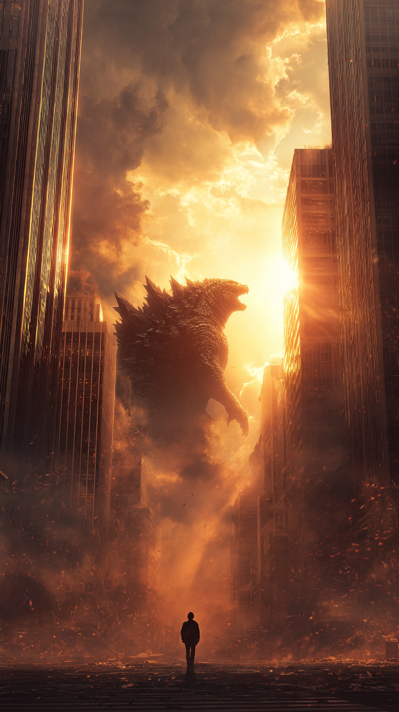 fond d'écran Godzilla iphone 12 télécharger gratuit