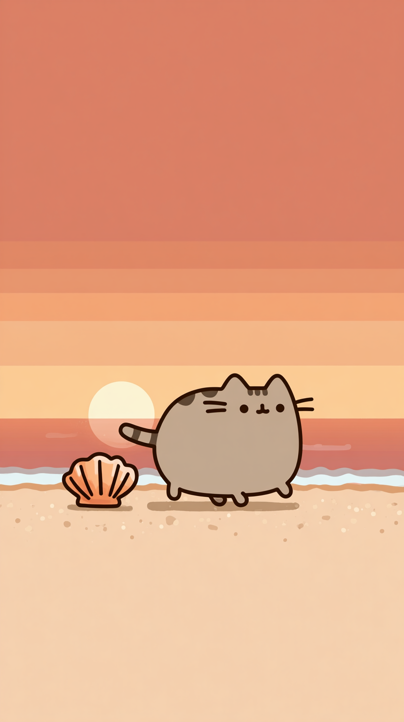 fond d'écran Pusheen iphone 16 télécharger gratuit