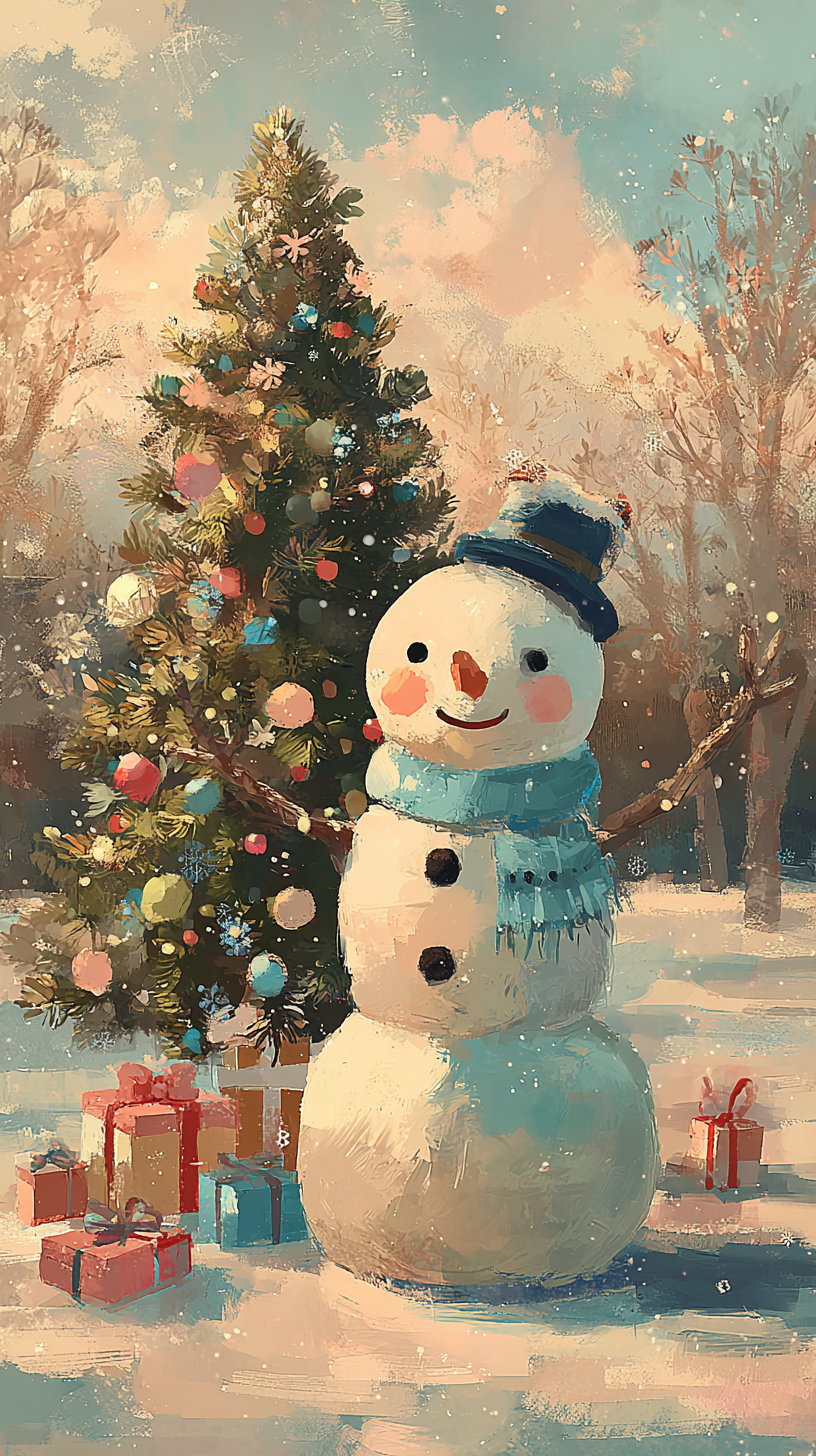fond d'écran Bonhomme de neige téléphone Sony gratuit