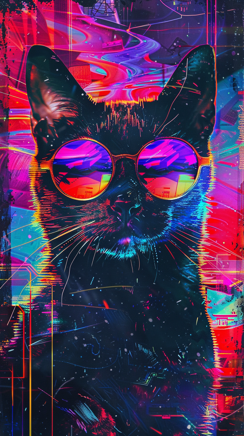 fond d'écran Chat noir xiaomi télécharger gratuit