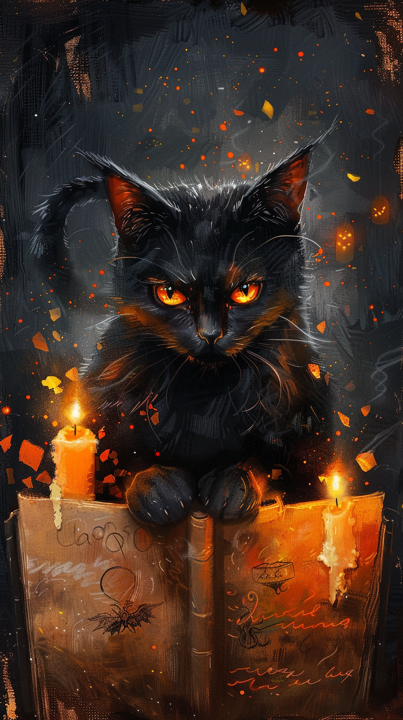 fond d'écran Chat noir iphone 17 gratuit
