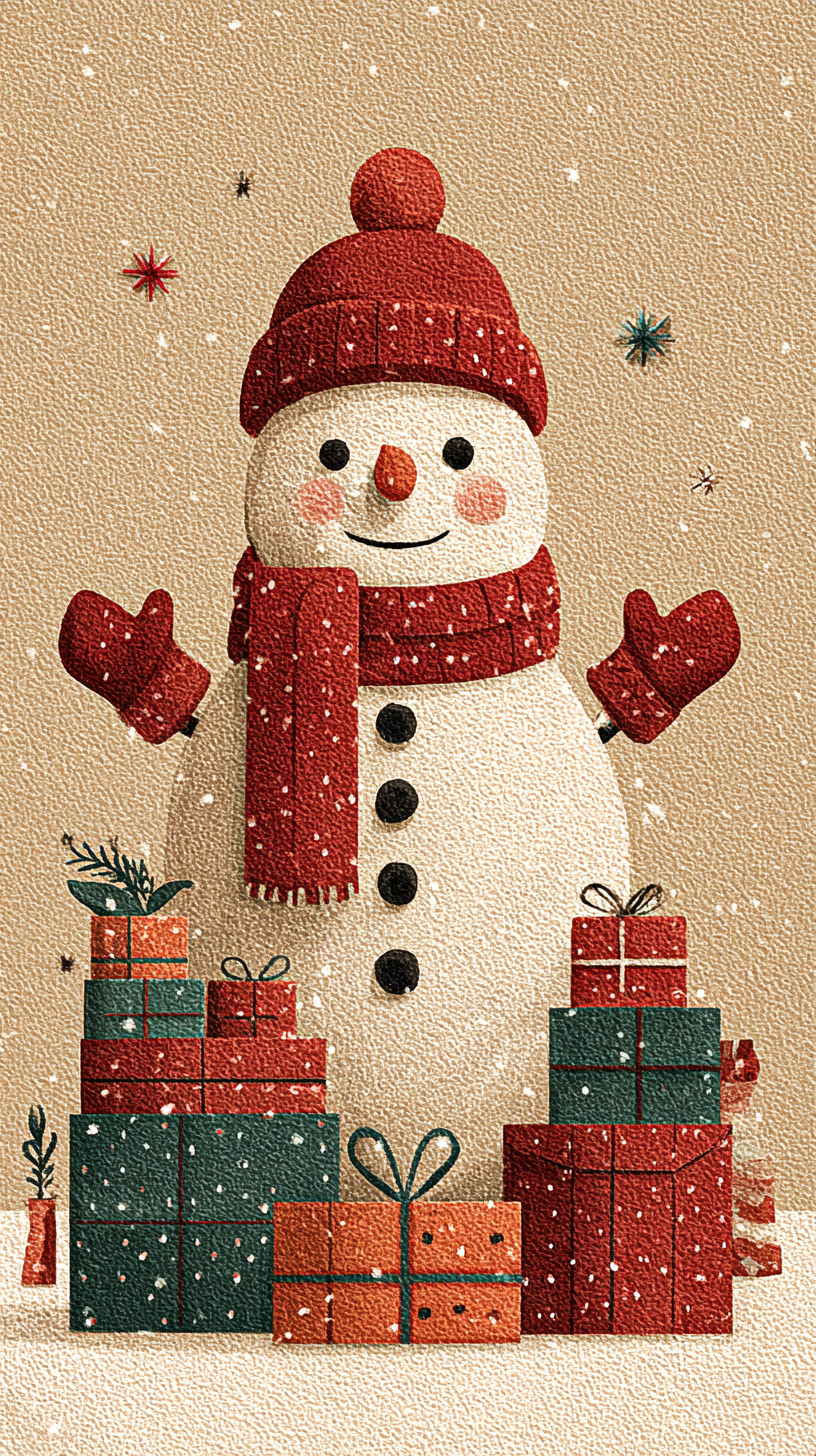 fond d'écran Bonhomme de neige iphone 16 pro max gratuit