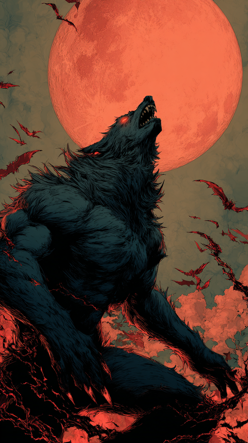 fond d'écran Lycanthrope iphone 15 pro gratuit