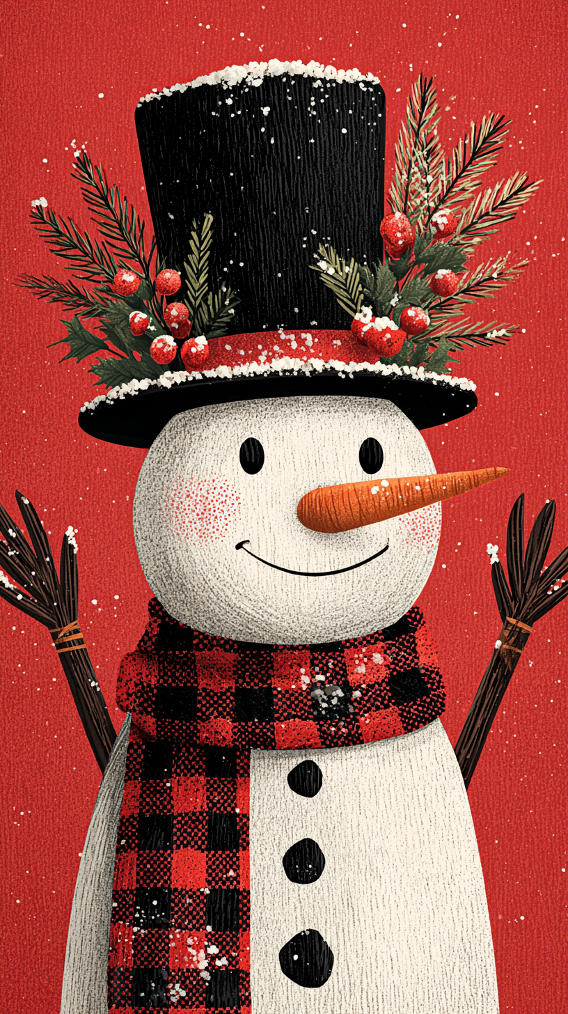 fond d'écran Bonhomme de neige téléphone Google gratuit