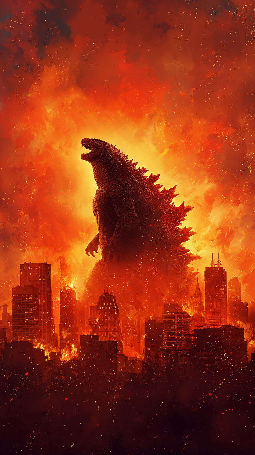 fond d'écran Godzilla iphone 15 pro gratuit