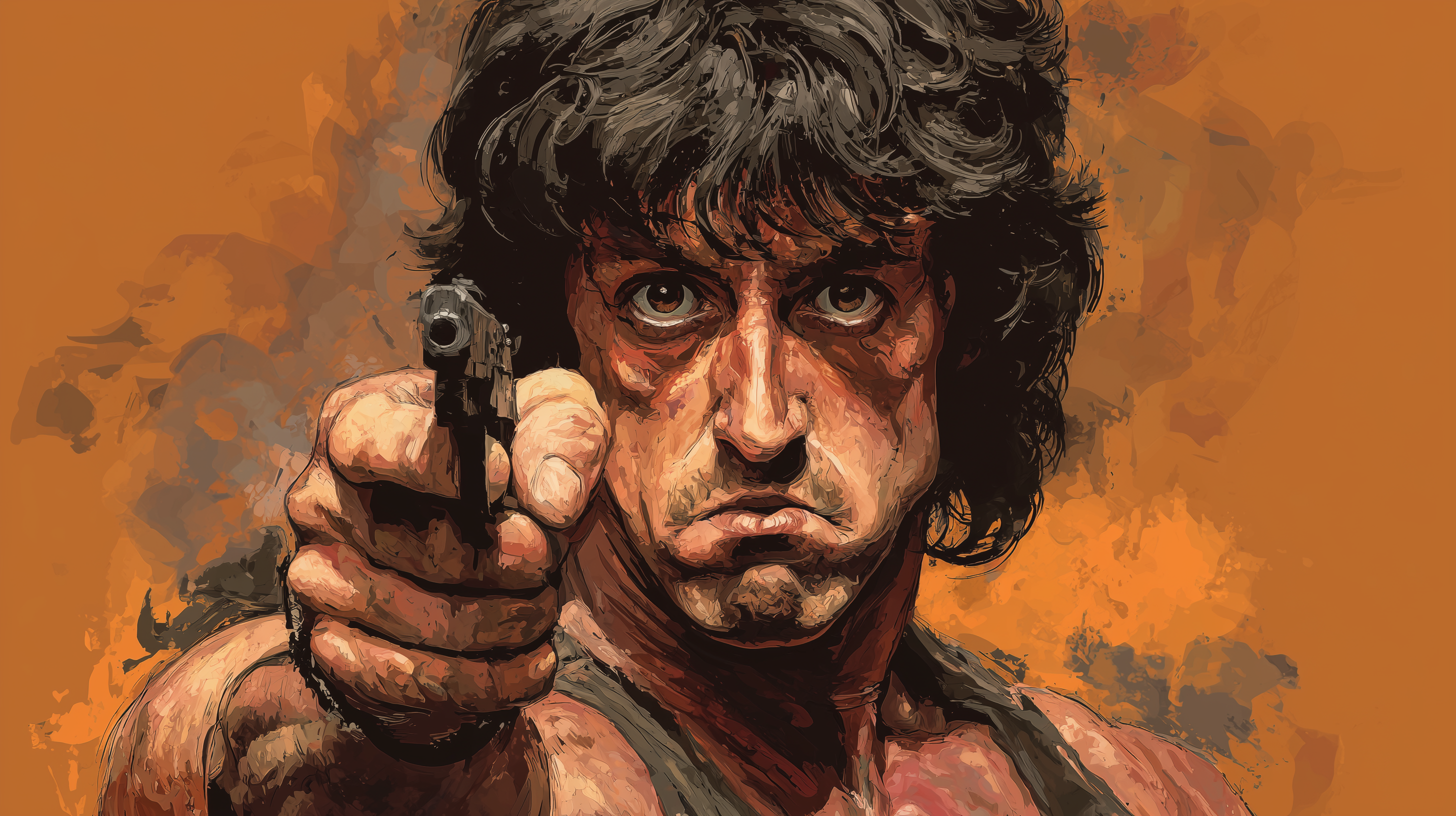 fond d'écran John Rambo pc 4k ultra hd téléchargement gratuit