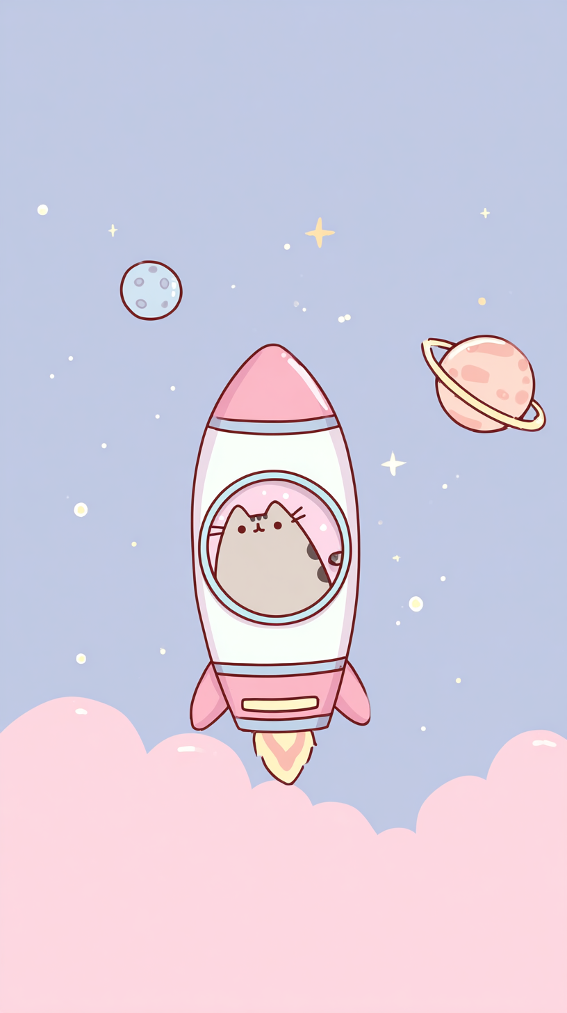 fond d'écran Pusheen iphone 16 plus gratuit