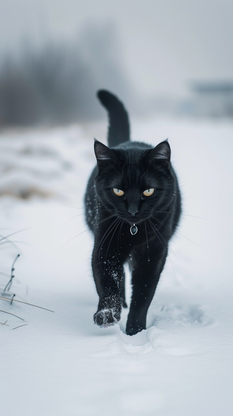fond d'écran Chat noir iphone 14 télécharger gratuit