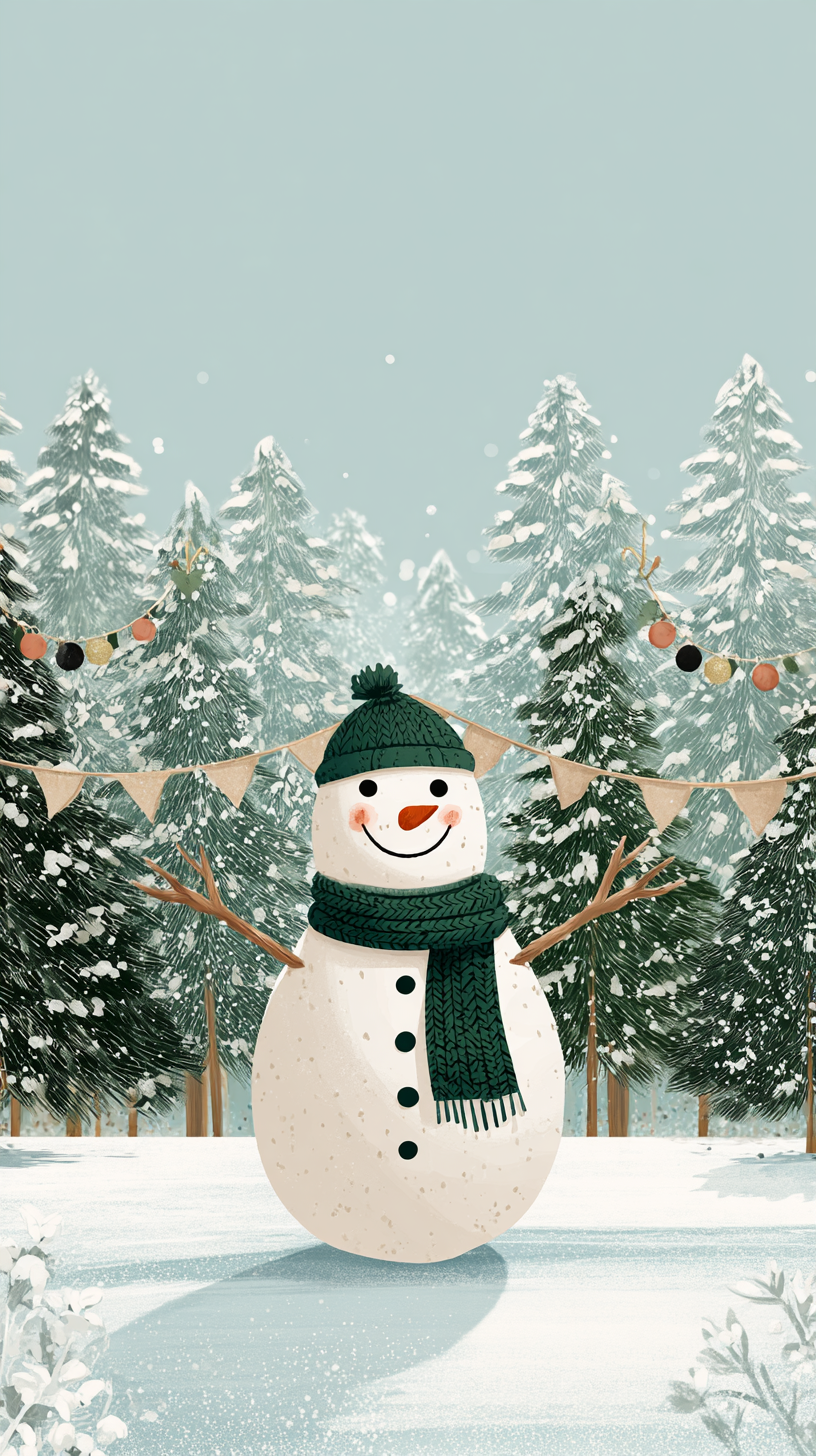 fond d'écran Bonhomme de neige iphone 11 gratuit