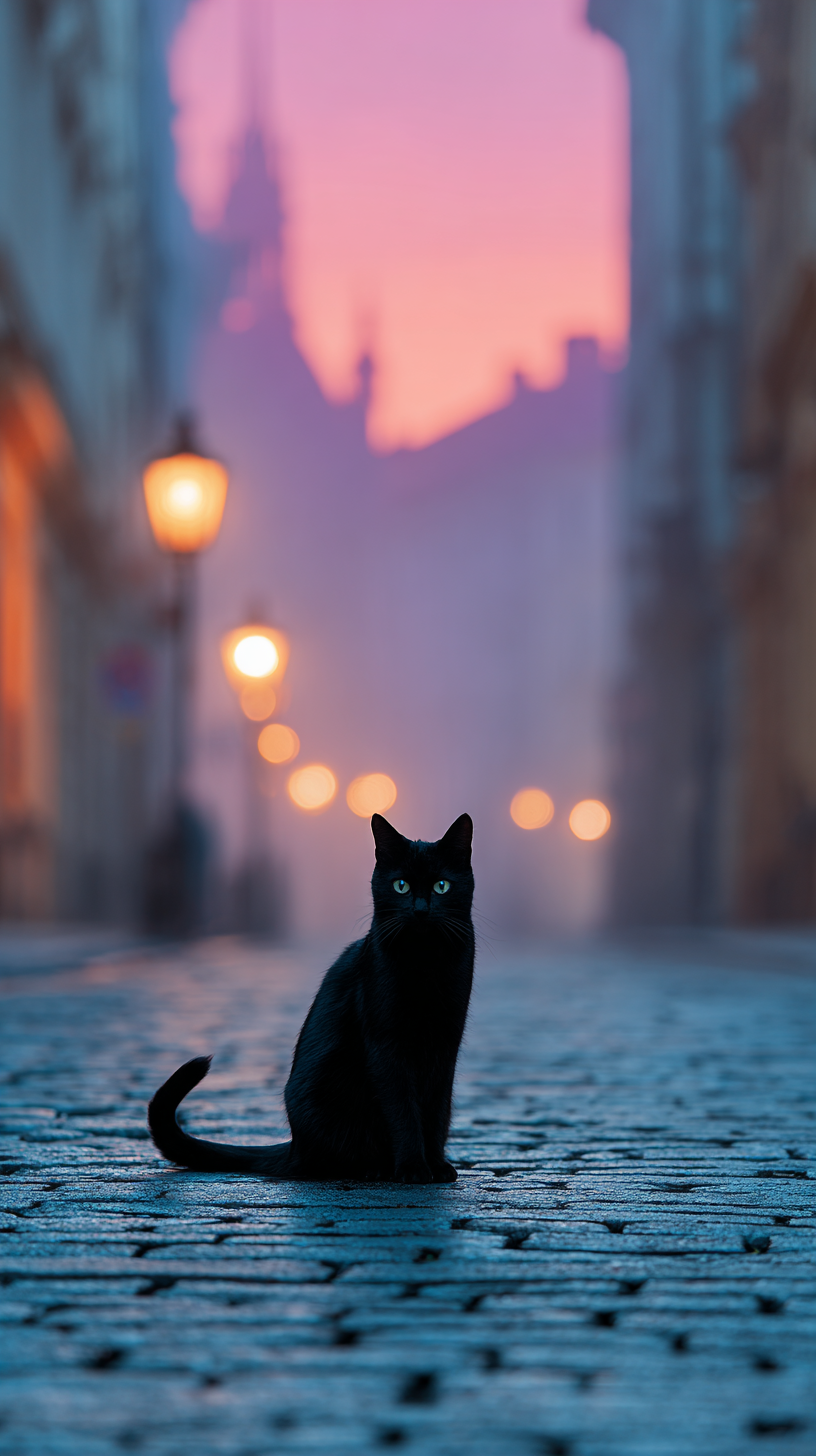 fond d'écran Chat noir téléphone Nokia télécharger gratuit