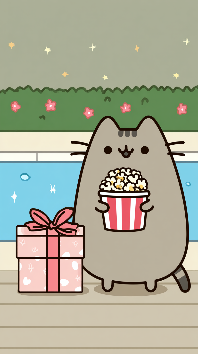fond d'écran Pusheen 4k iphone gratuit