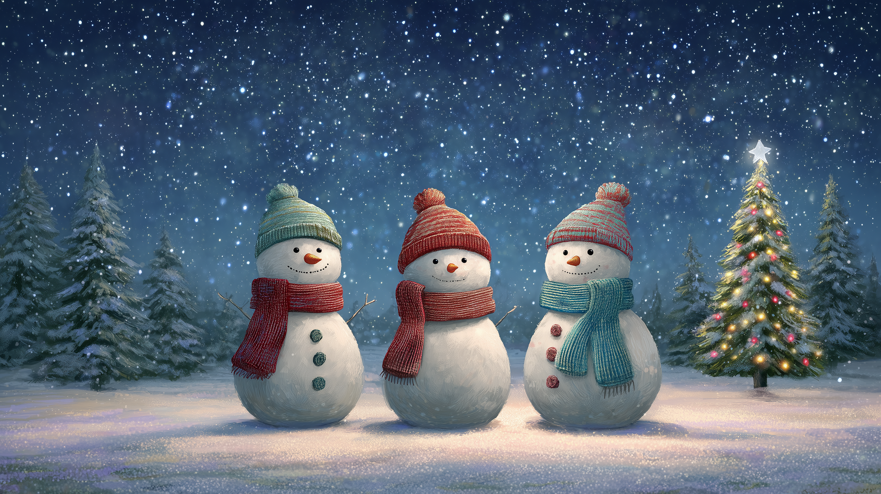 fond d'écran Bonhomme de neige 2560x1600 hd téléchargement gratuit