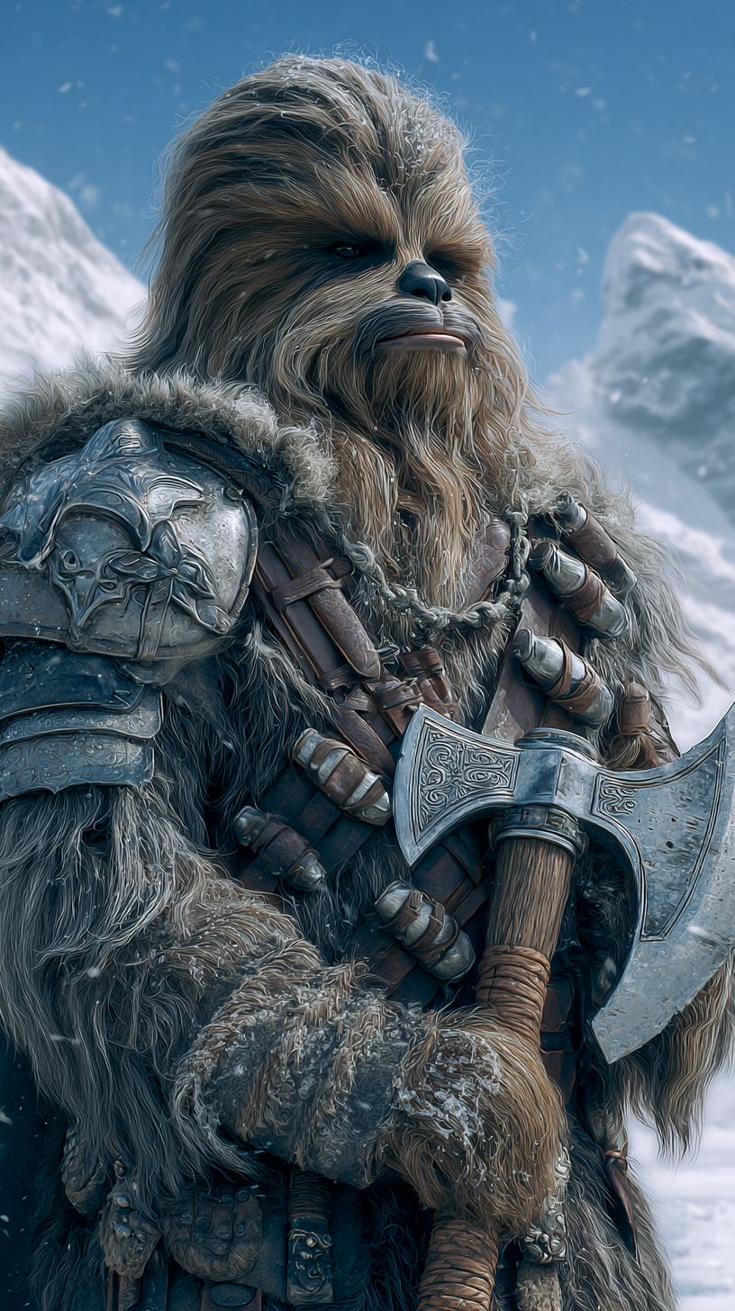 fond d'écran Chewbacca iphone 15 pro gratuit