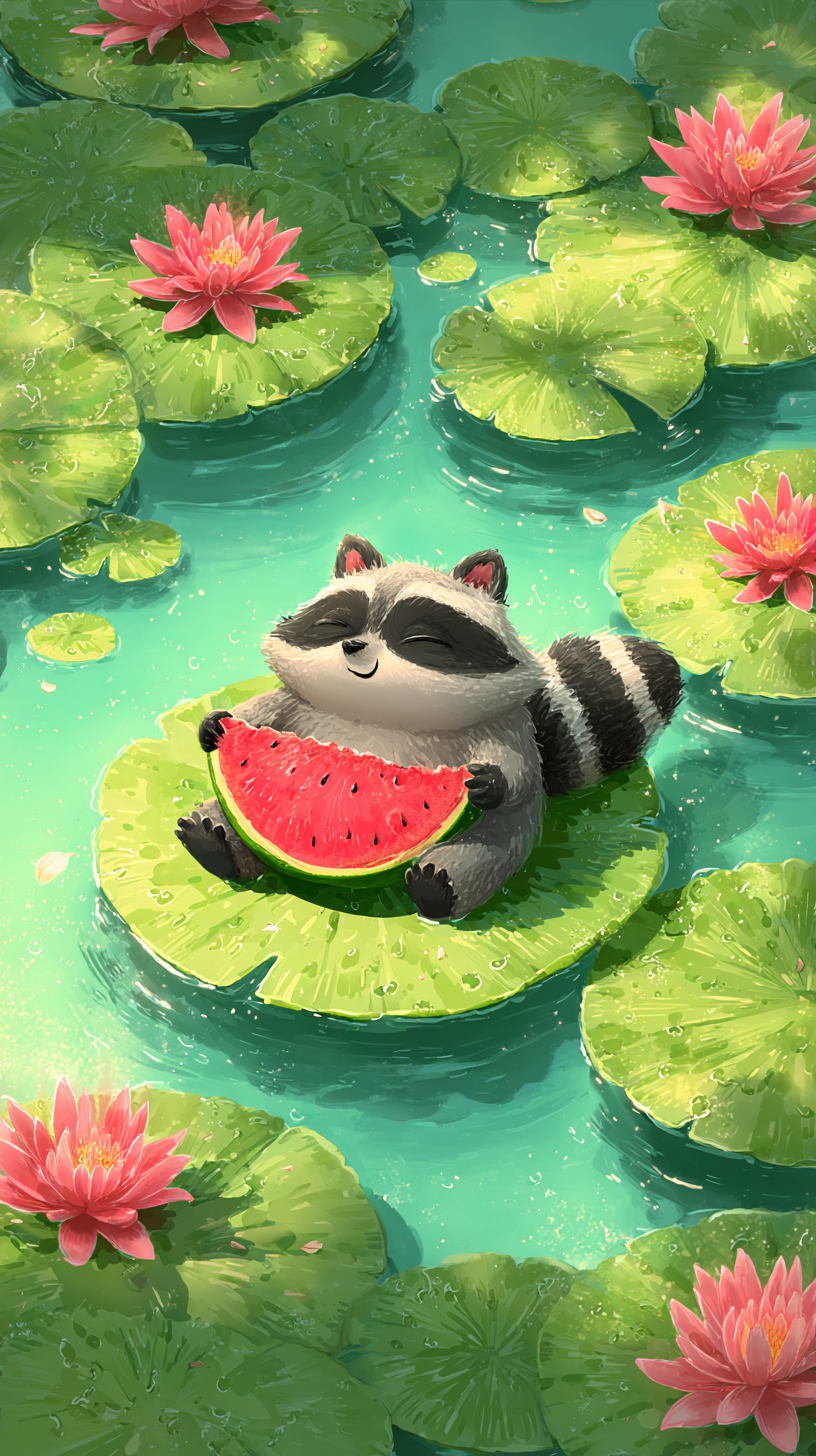 fond d'écran Raton laveur iphone 17 pro gratuit