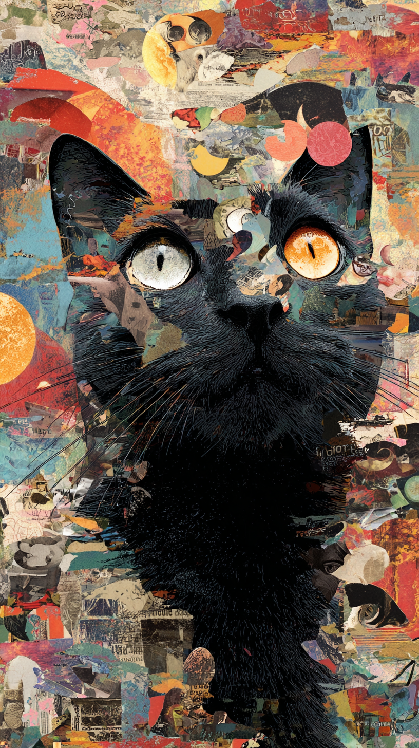 fond d'écran Chat noir iphone gratuit télécharger gratuit