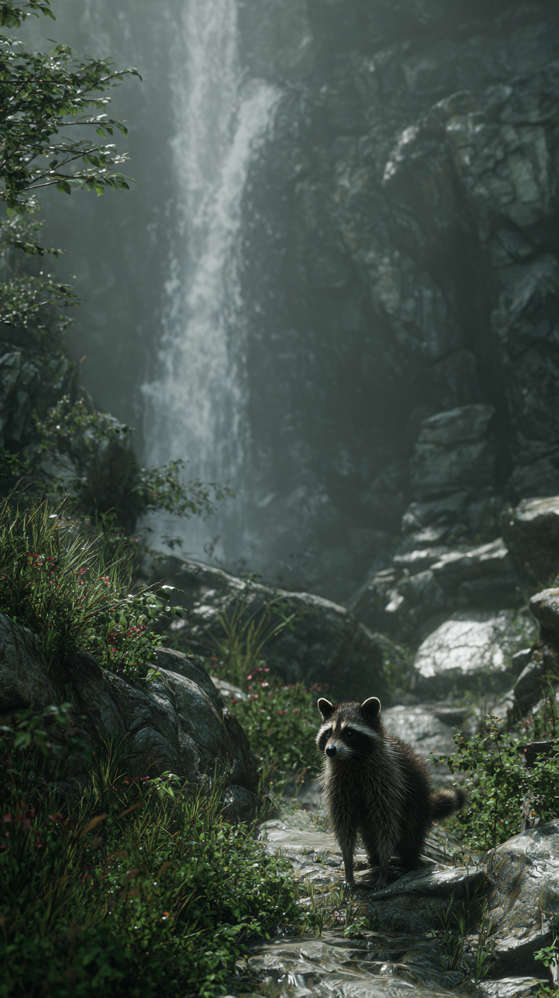 fond d'écran Raton laveur iphone 16 pro max télécharger gratuit