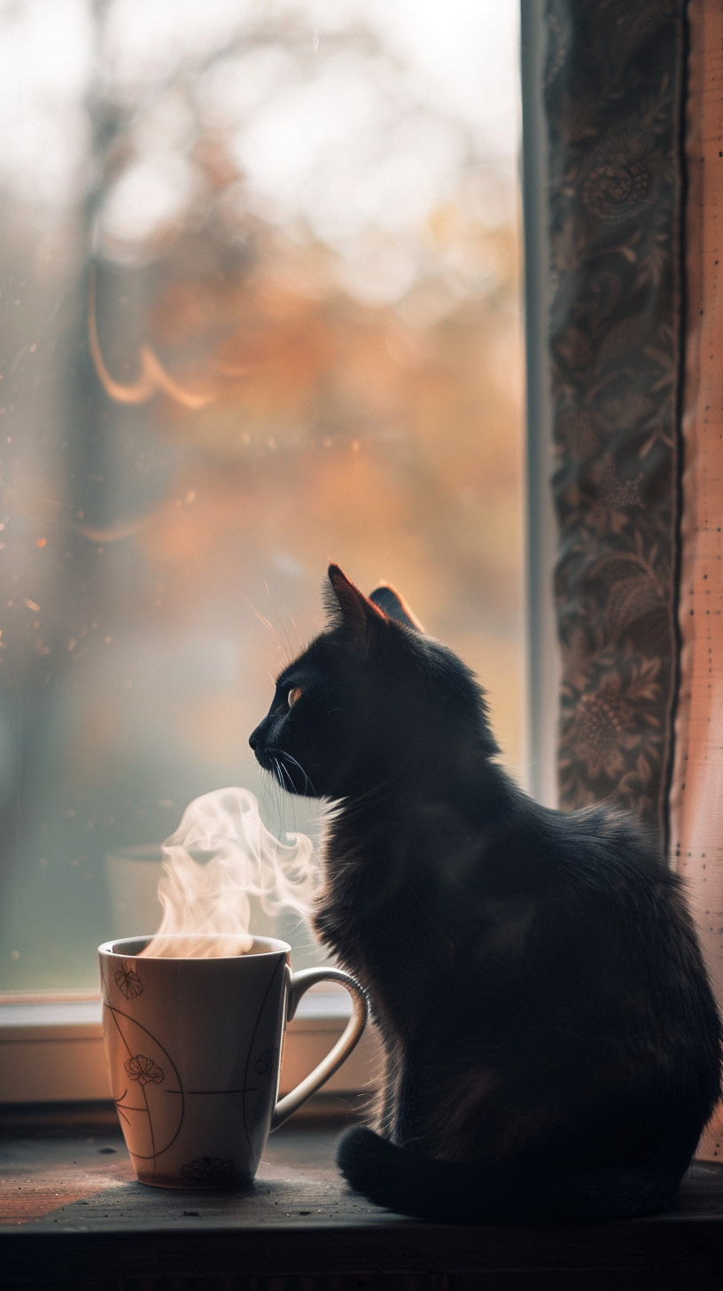 fond d'écran Chat noir xiaomi télécharger gratuit