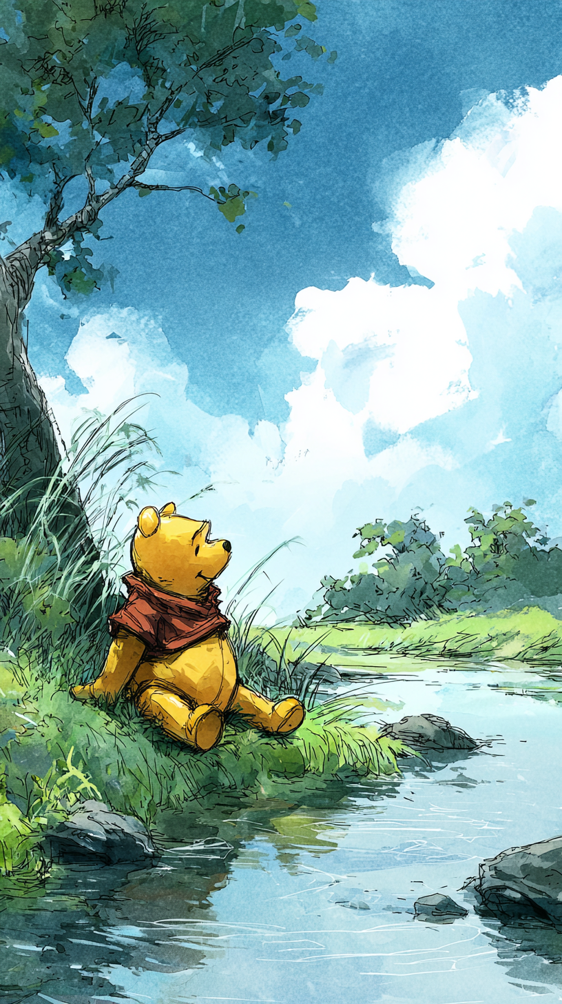 fond d'écran Winnie l’ourson iphone 15 gratuit