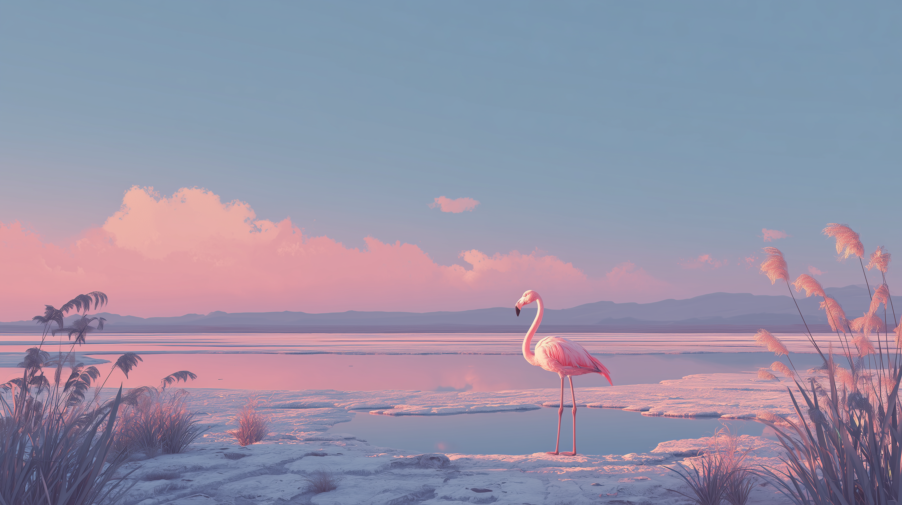 fond d'écran Flamant pc 2560x1440 téléchargement gratuit