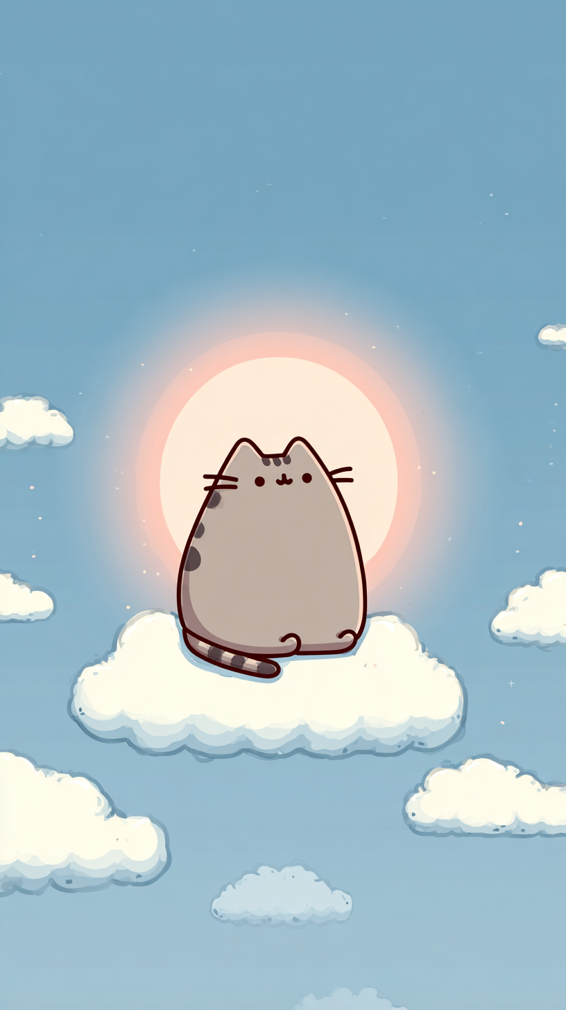 fond d'écran Pusheen iphone 15 pro gratuit